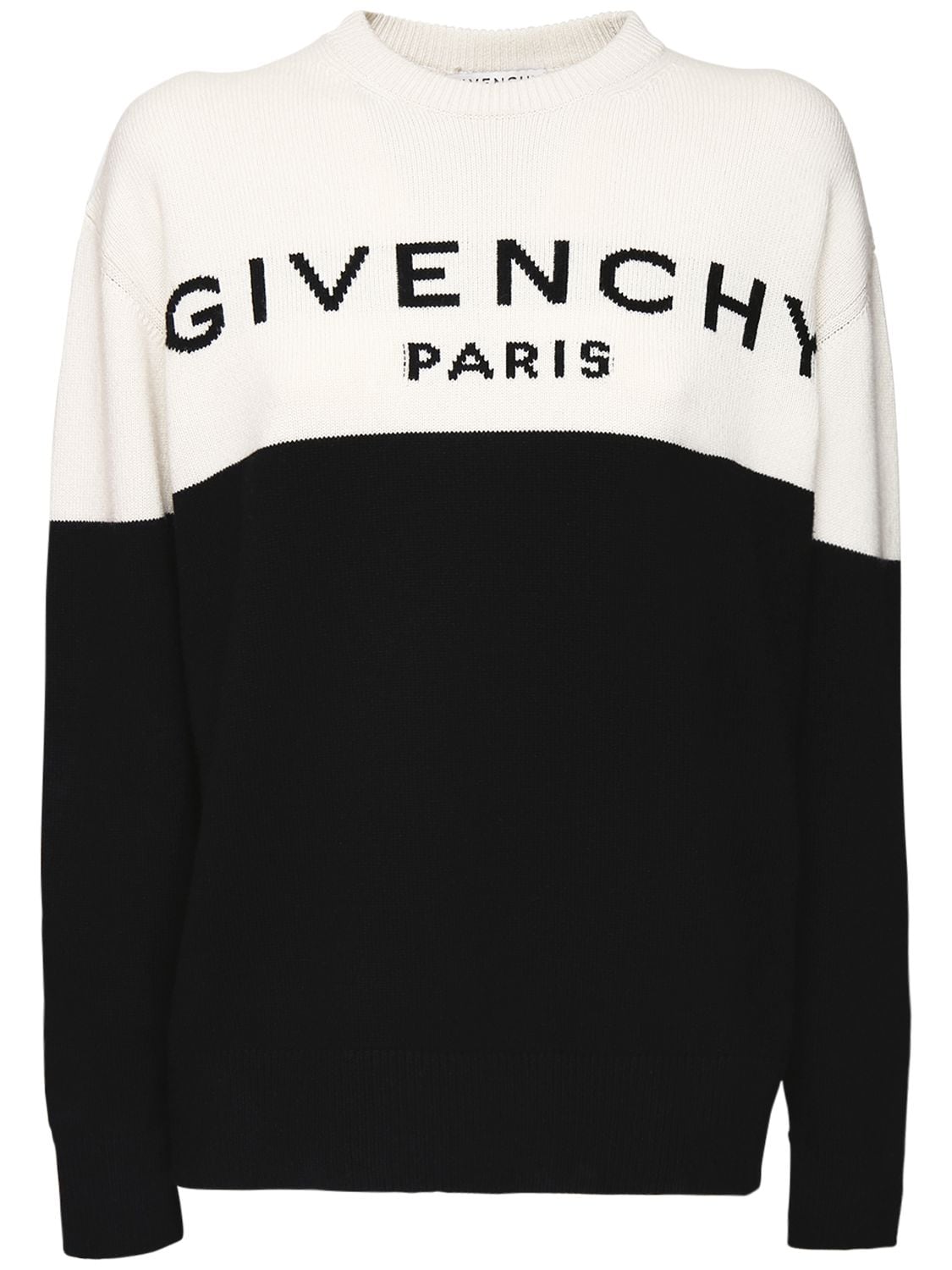 GIVENCHY LOGO双色针织羊绒毛衣,72IA7M005-MDA00