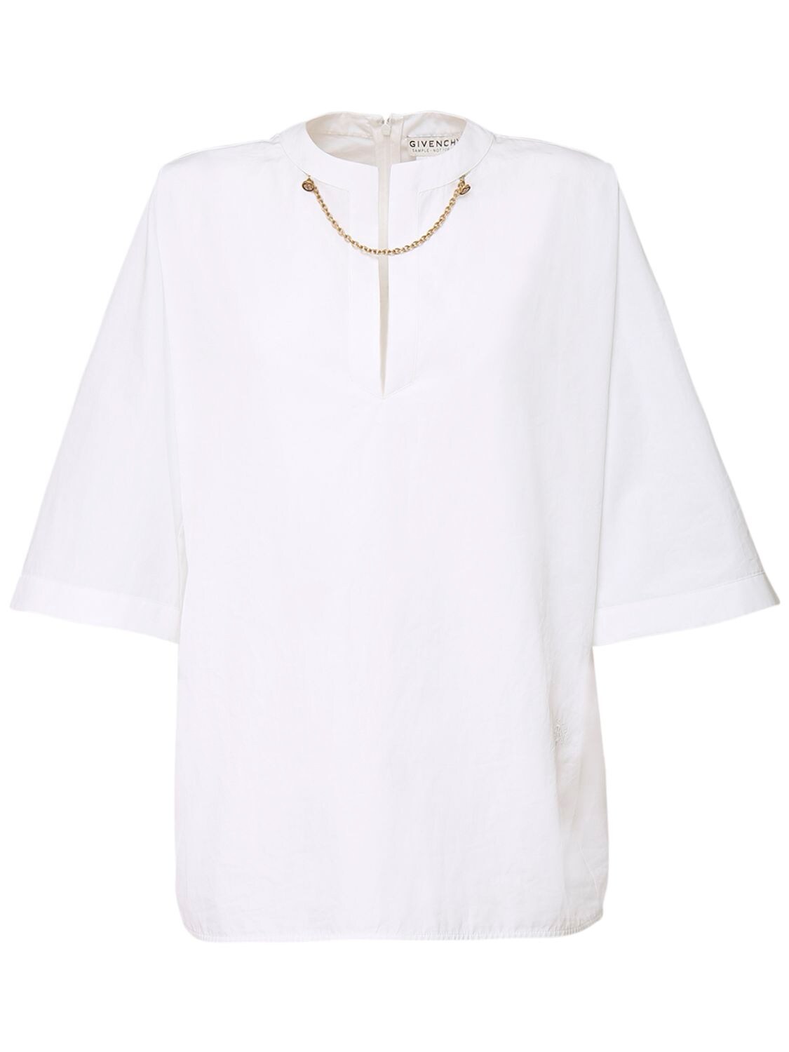 GIVENCHY OVERSIZE COTTON POPLIN TOP W/ CHAIN,72IA7M045-MTAW0