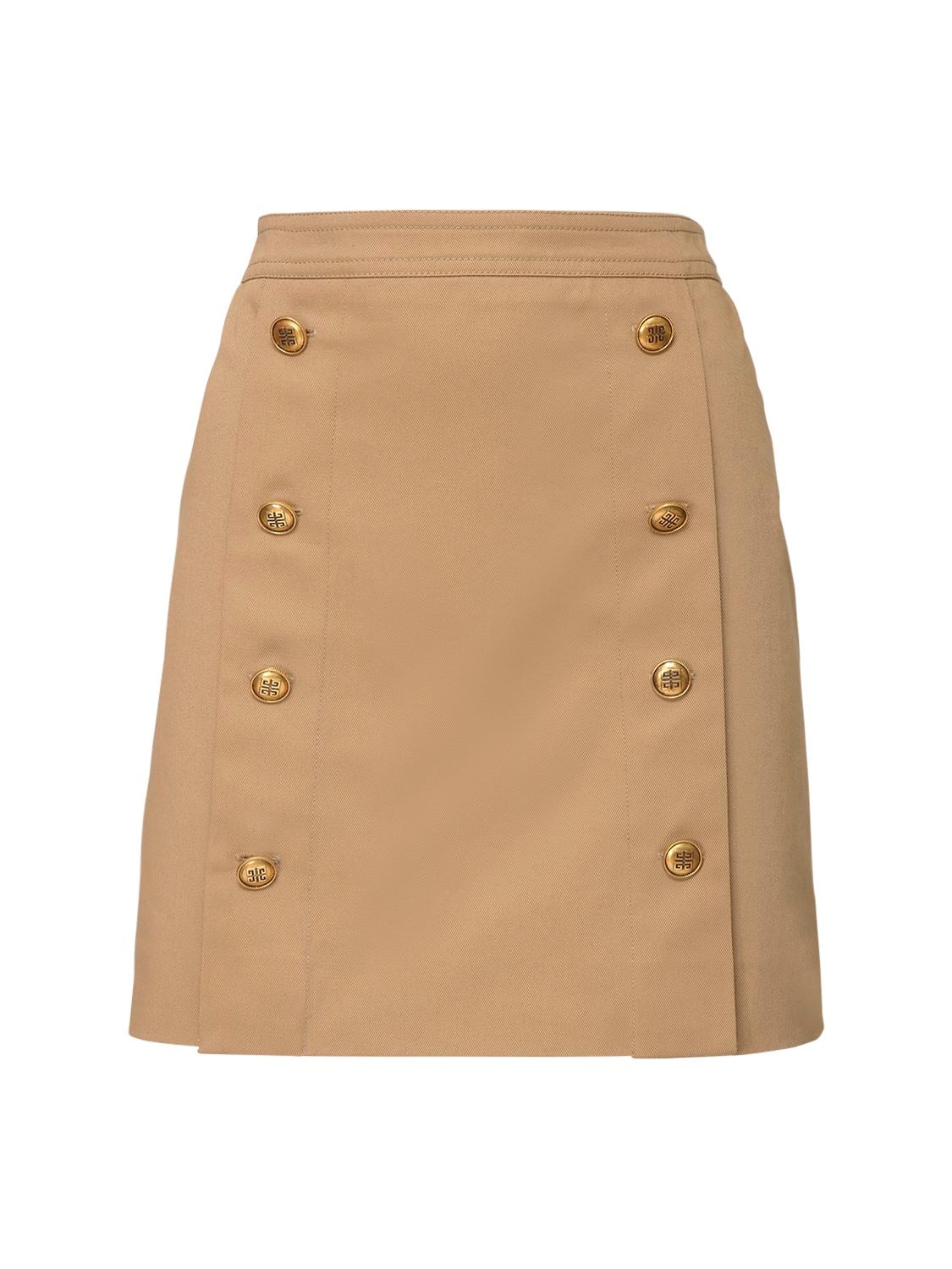 GIVENCHY HIGH WAIST COTTON CANVAS MINI SKIRT,72IA7M061-MJUW0