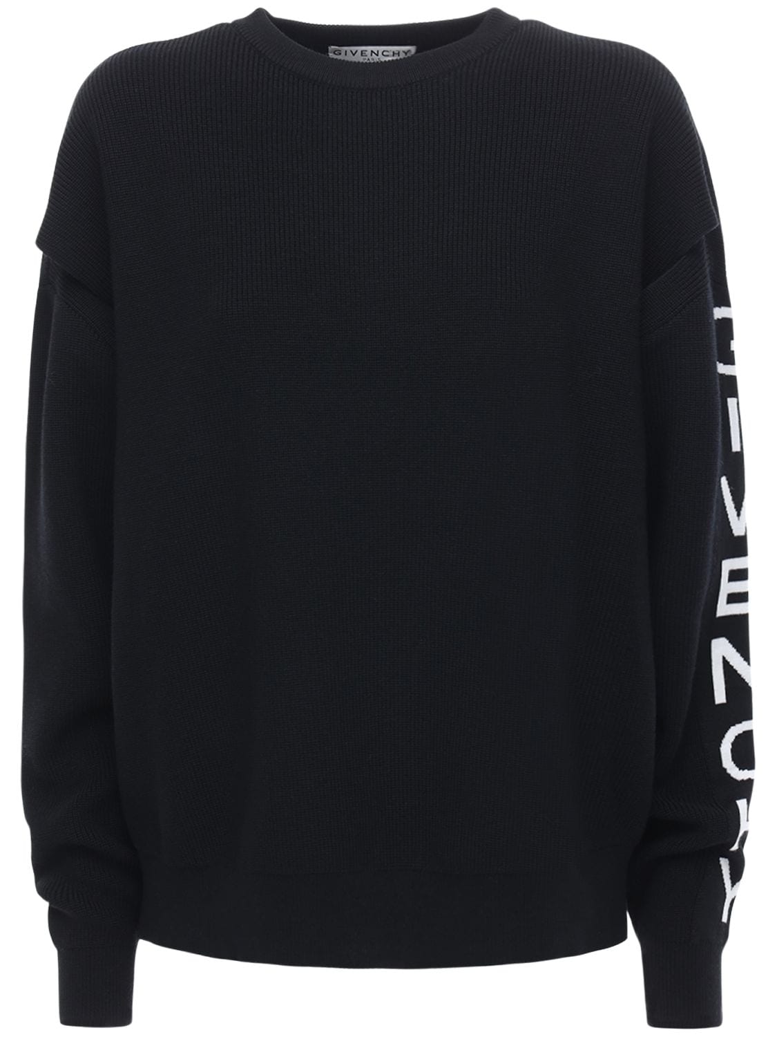 Givenchy - Oversize logo wool blend knit sweater - Black/White