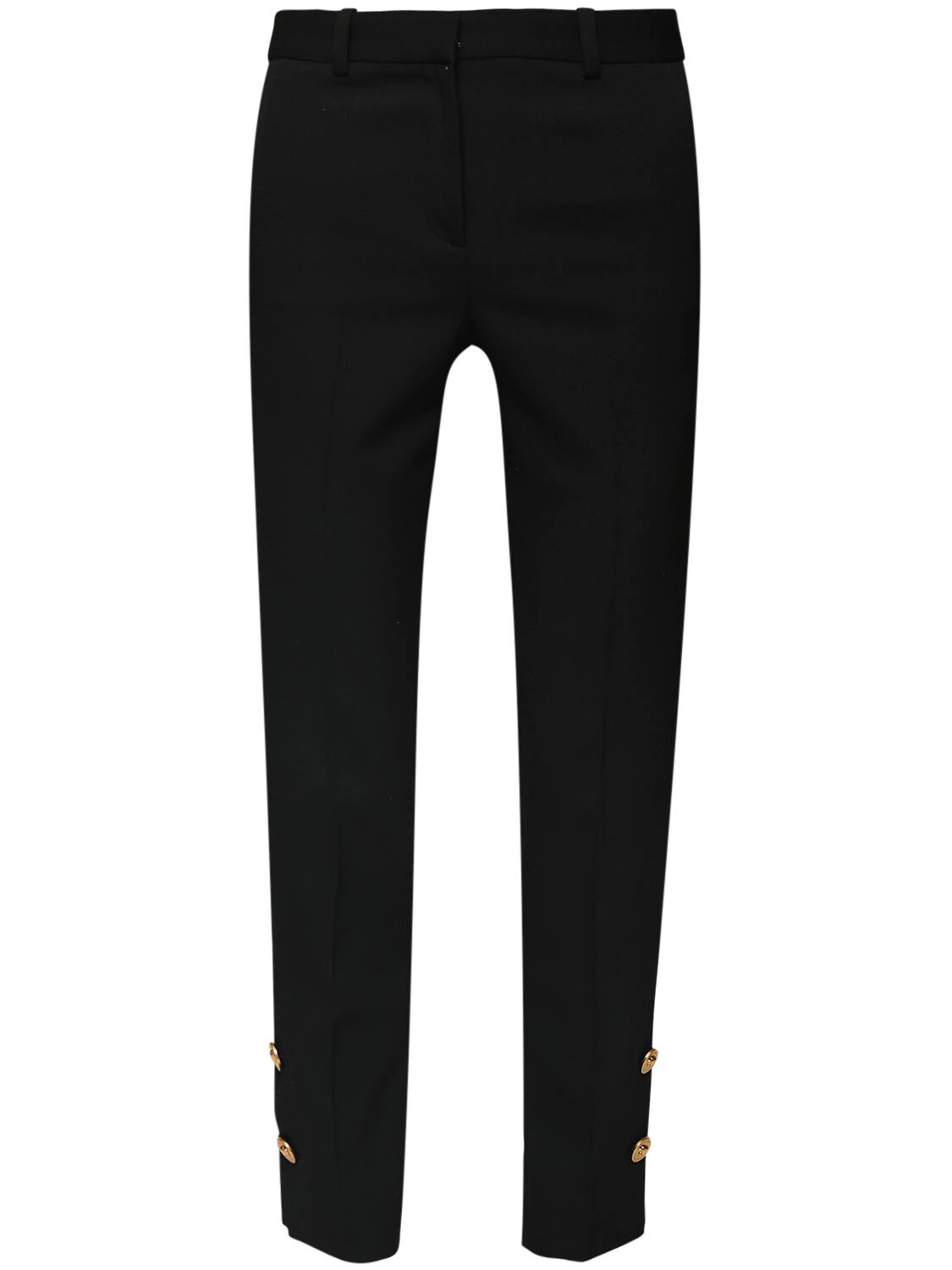 VERSACE WOOL GABARDINE STRAIGHT PANTS,72IA86020-QTEWMDG1