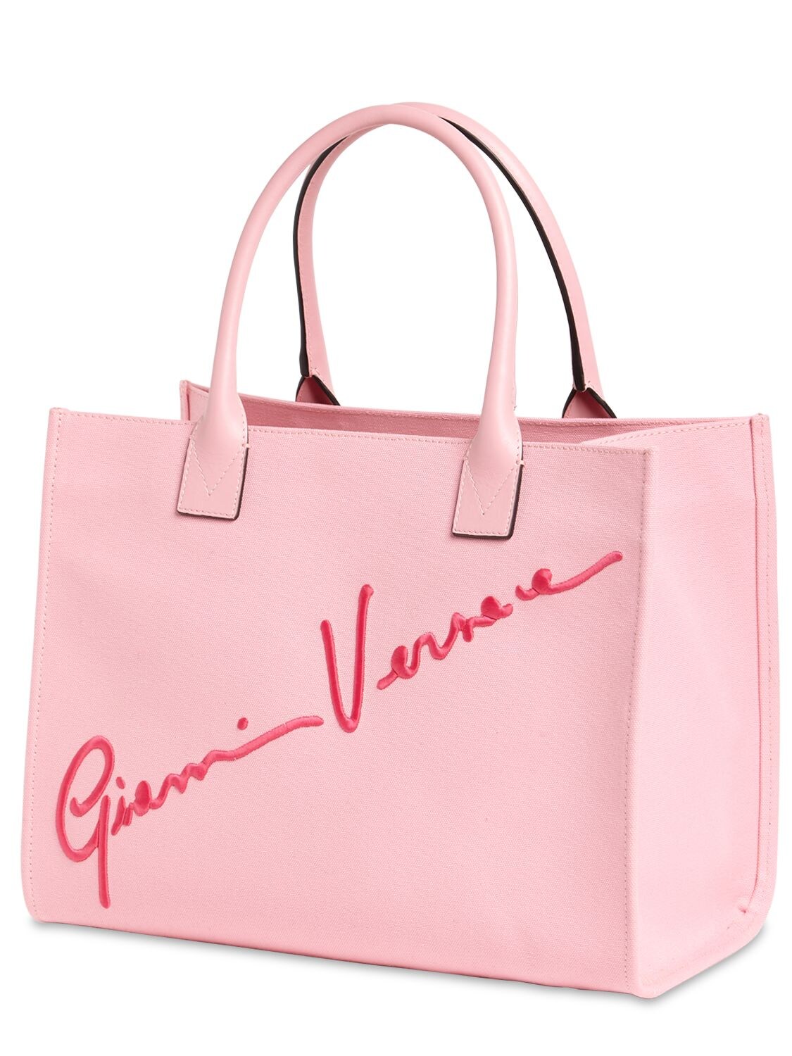 Versace Pink Cabas Gv Signature Tote Bag