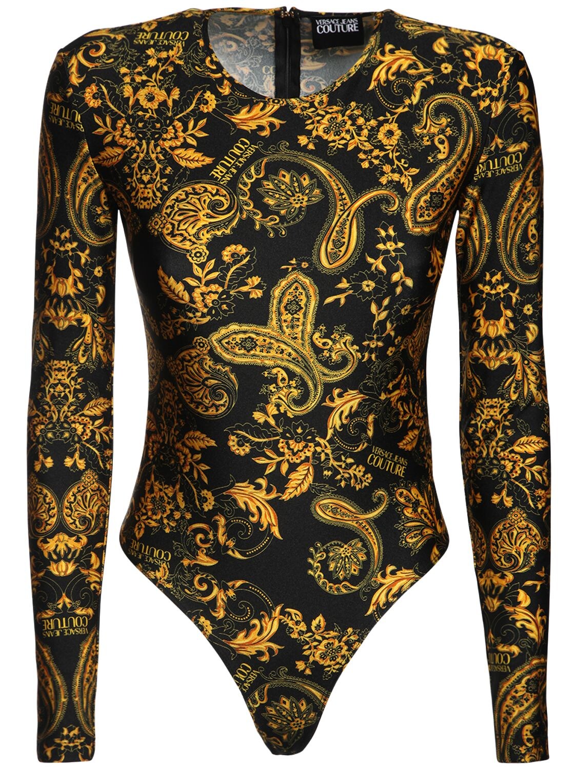 VERSACE JEANS COUTURE PRINTED STRETCH JERSEY BODYSUIT,72IA88027-ODK50