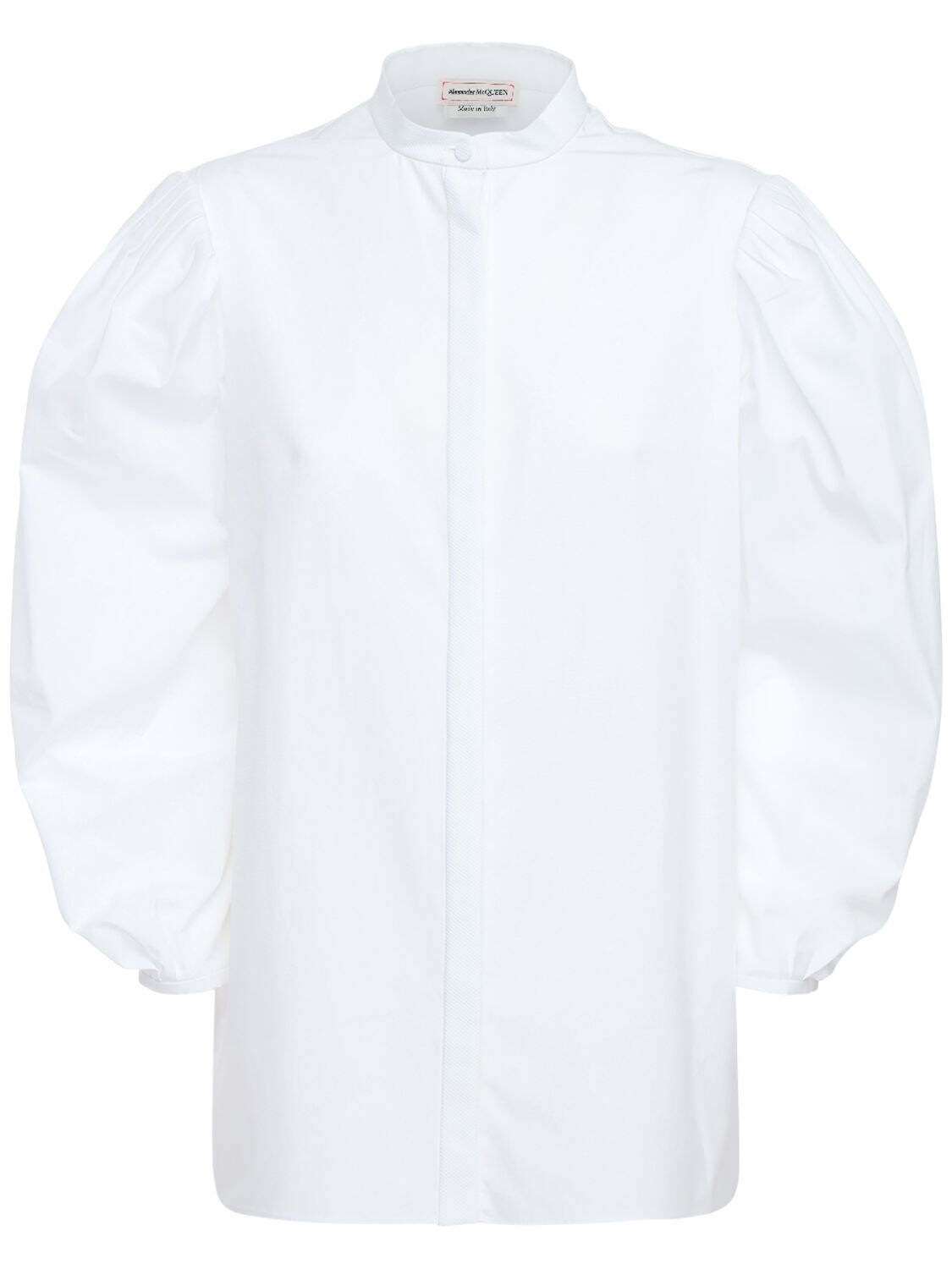 ALEXANDER MCQUEEN 泡泡袖纯棉府绸衬衫,72IA8D024-OTAWMA2