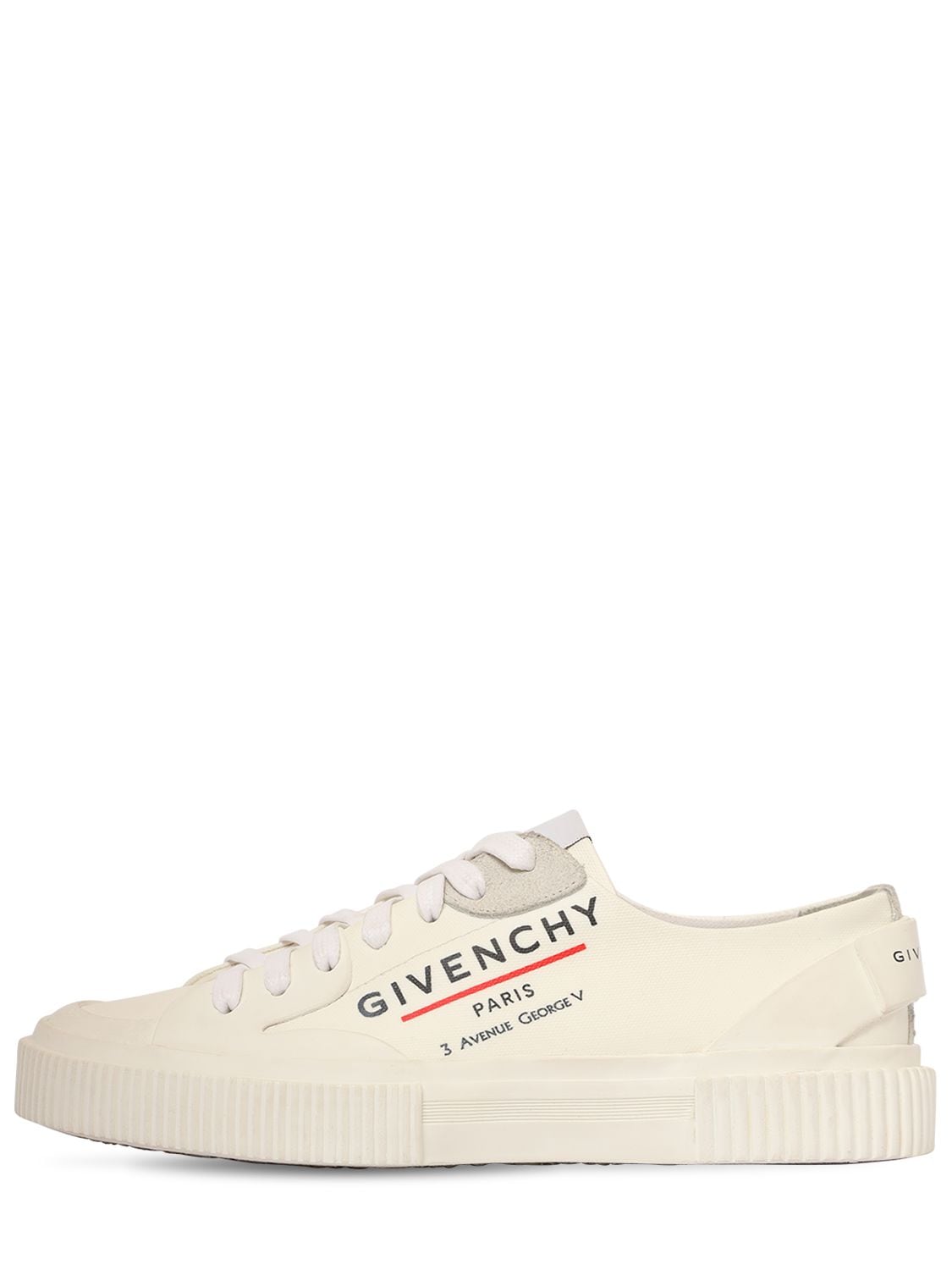 Givenchy 10毫米“tennis”轻薄棉质帆布运动鞋 In White