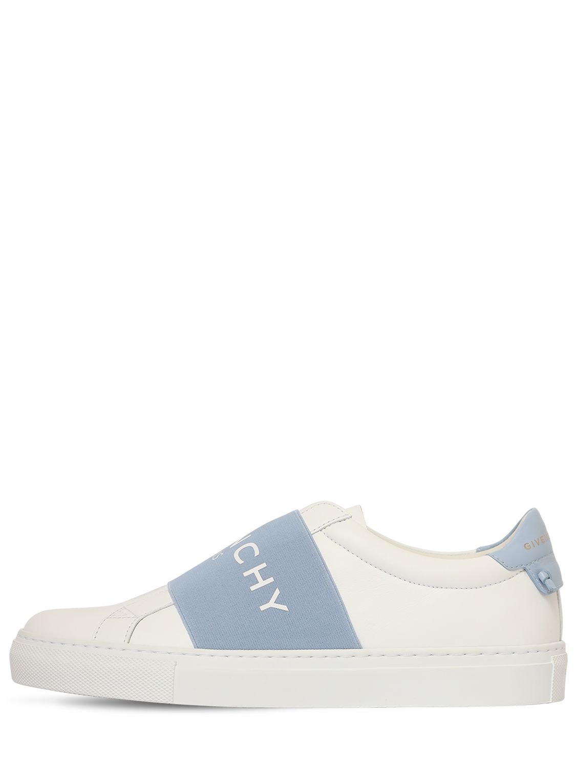 Givenchy 20mm Urban Street Logo Leather Sneakers In White,sky Blue