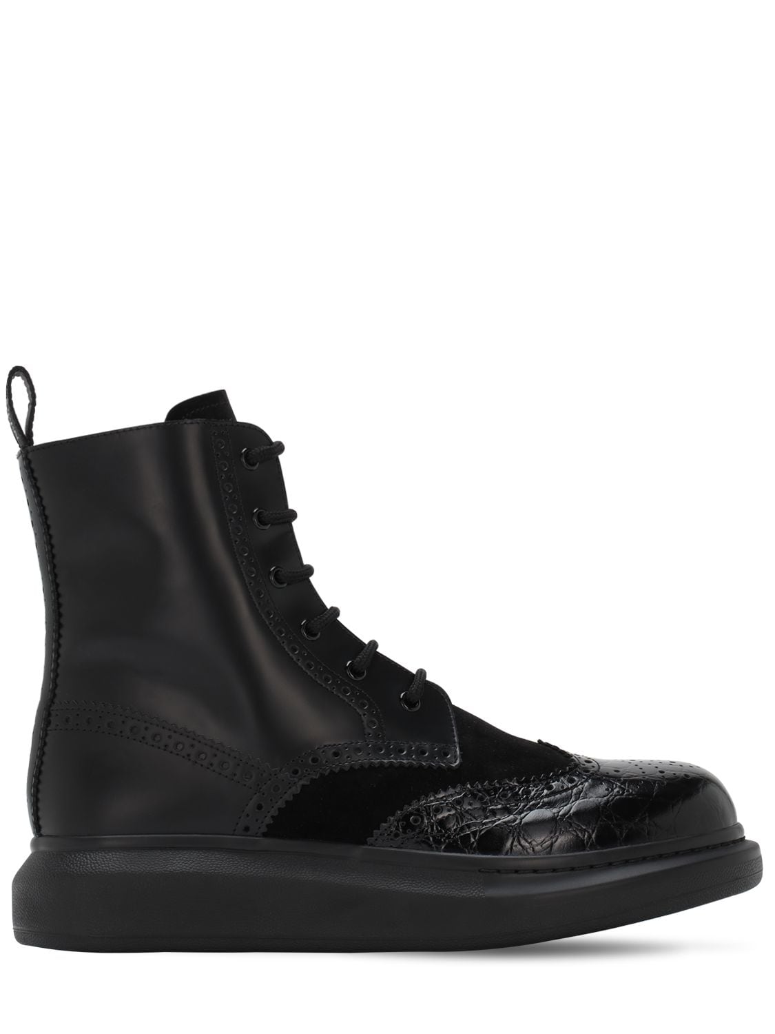 Brogue Leather Lace-up Boots