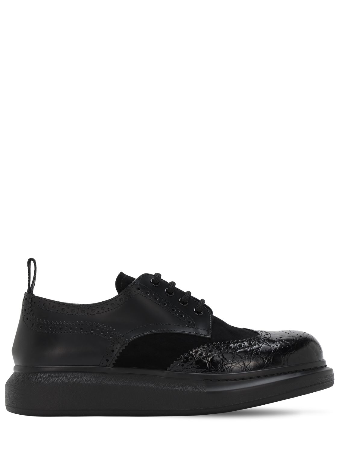 ALEXANDER MCQUEEN BROGUE LEATHER LACE-UP SHOES,72IA9U014-MTAWMA2