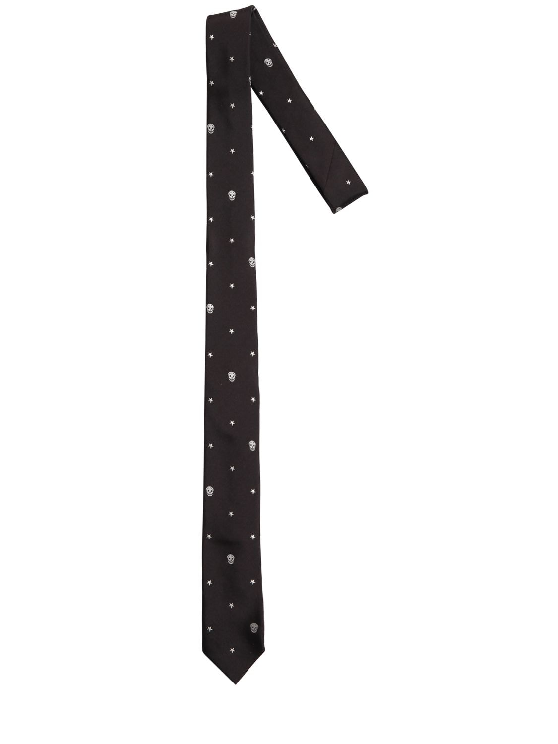 Cravatta In Seta Con Ricami 5cm