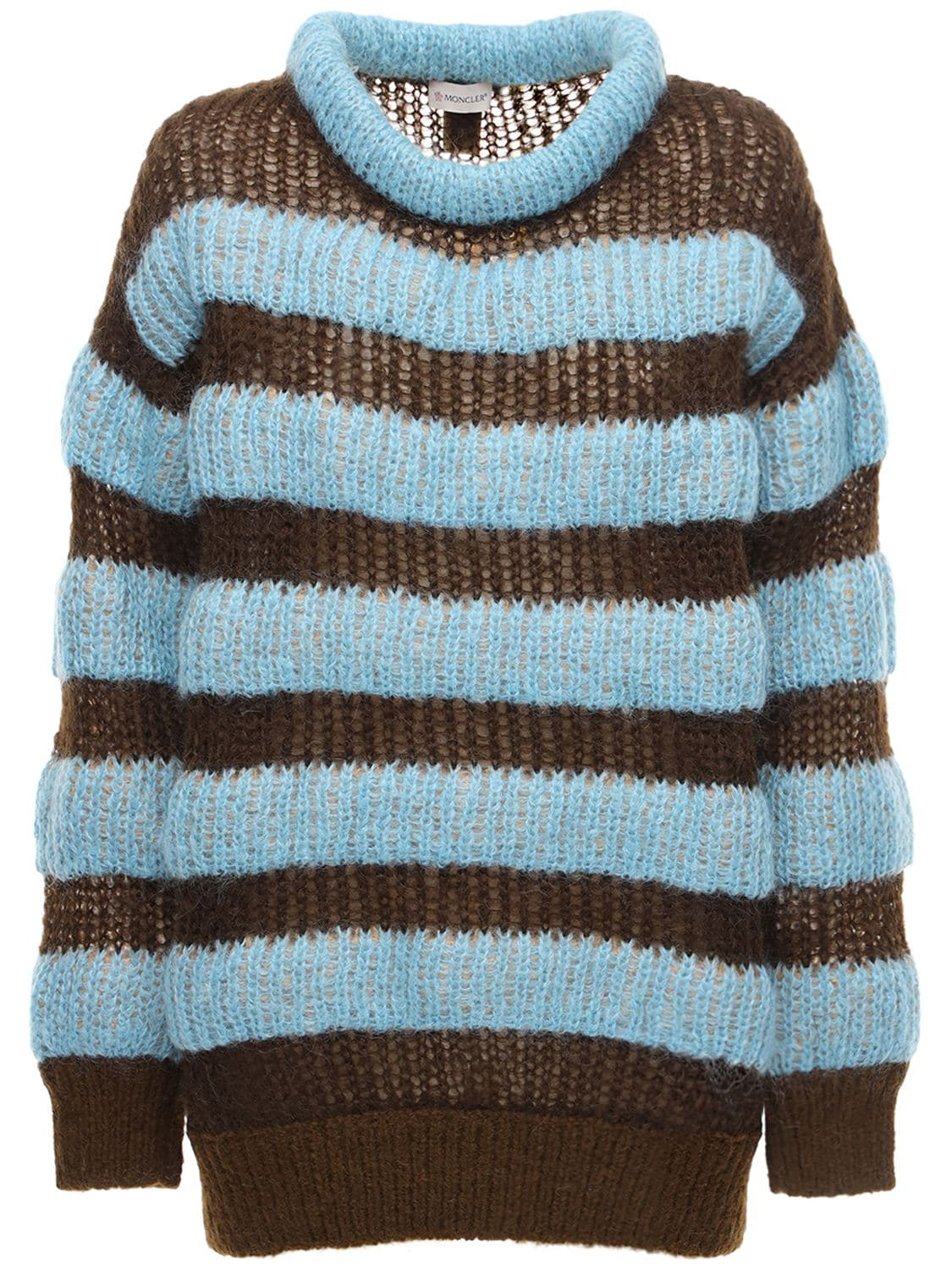 Striped Mohair Blend Knit Sweater