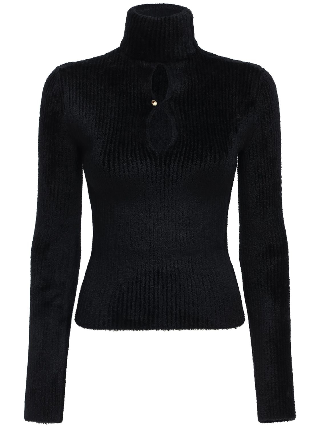 Chenille Knit Sweater W/cut Out