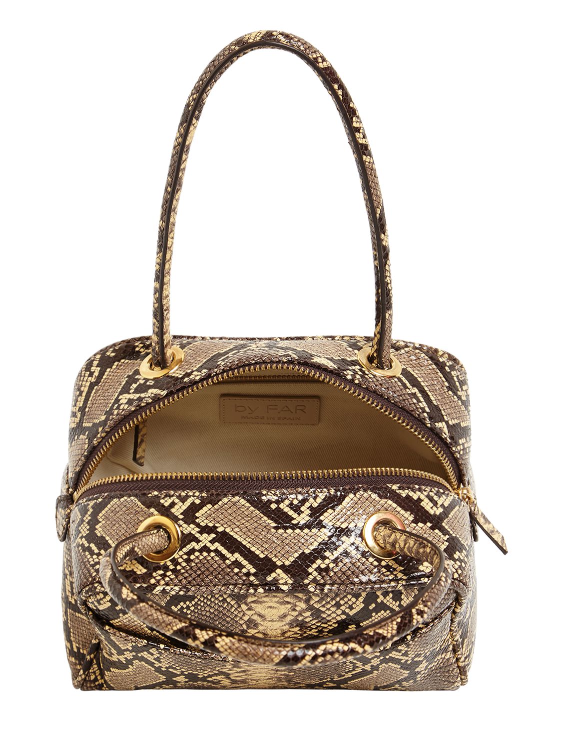 BY FAR MARTIN PYTHON PRINTED LEATHER BAG