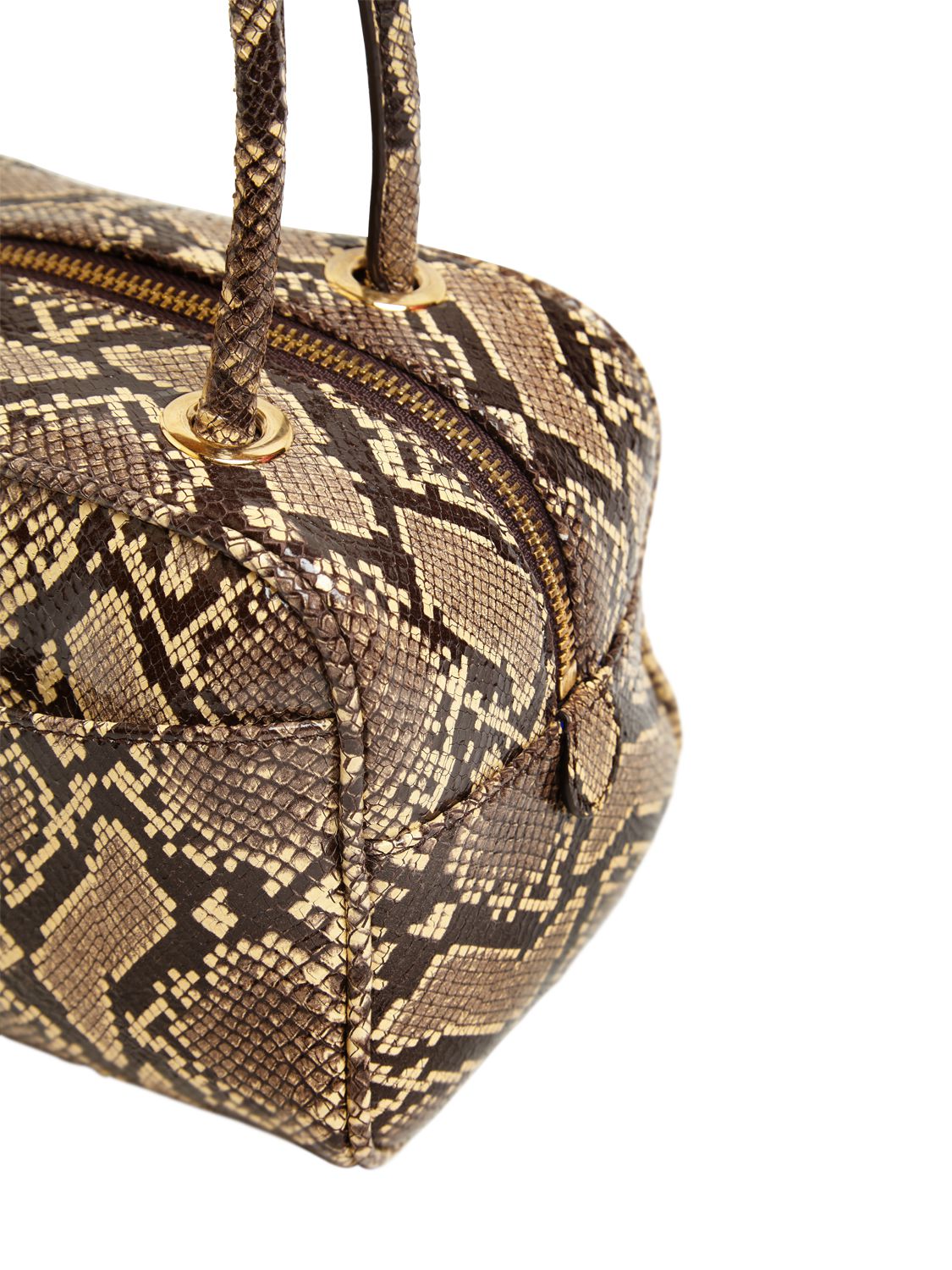 BY FAR MARTIN PYTHON PRINTED LEATHER BAG