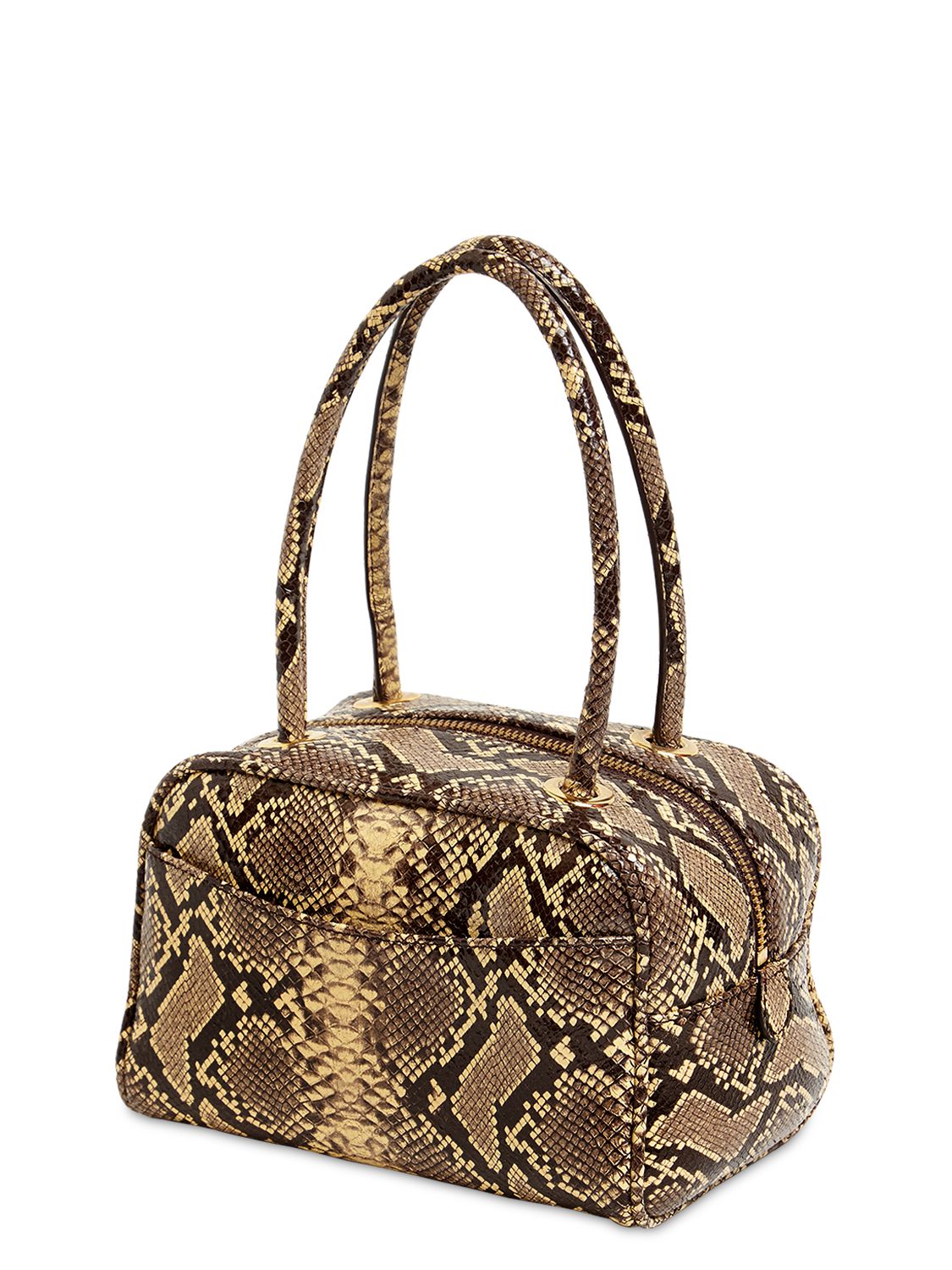 BY FAR MARTIN PYTHON PRINTED LEATHER BAG