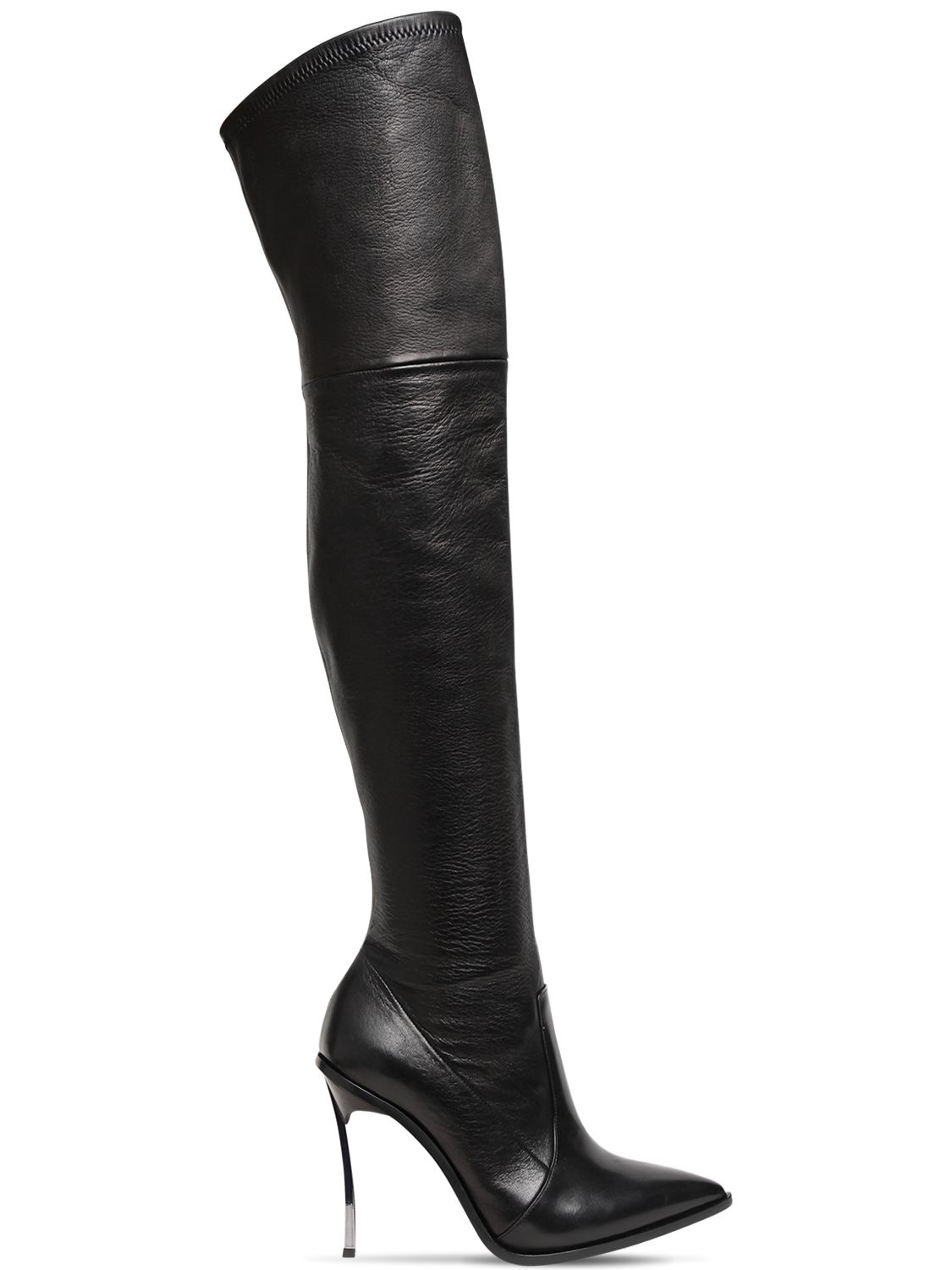 100mm Maxi Blade Stretch Leather Boots