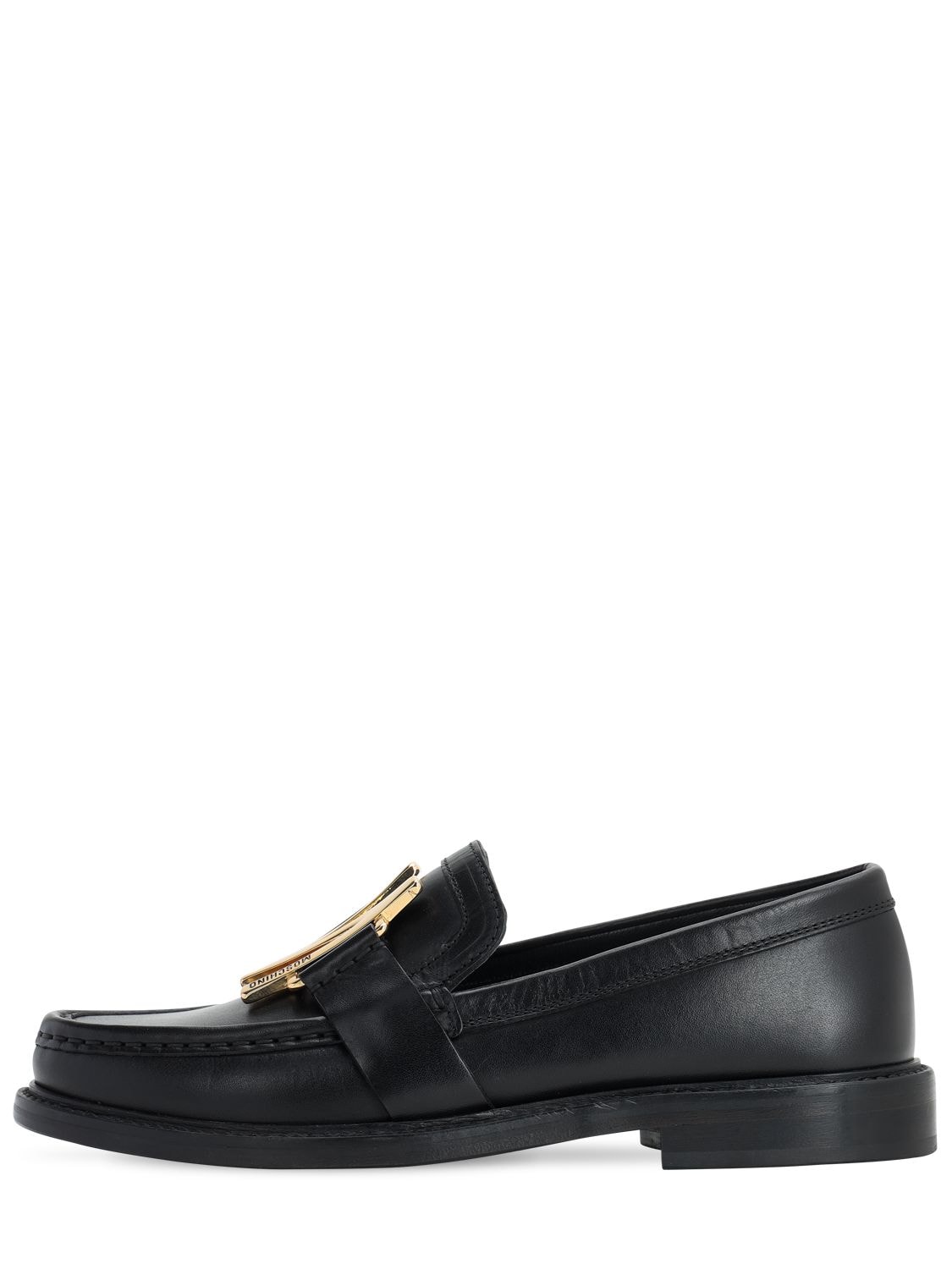 MOSCHINO 25MM LEATHER LOAFERS,72IAOF002-MDAW0