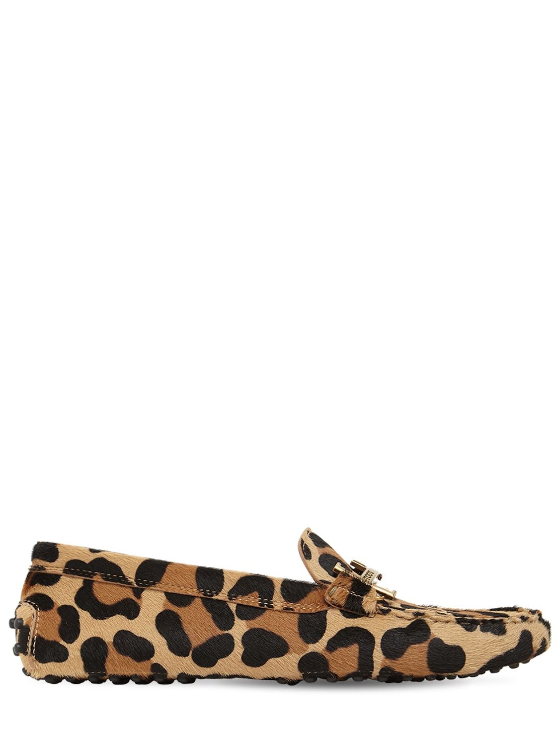 Tod's 10mm Leopard Print Pony Skin Loafers In Multicolor