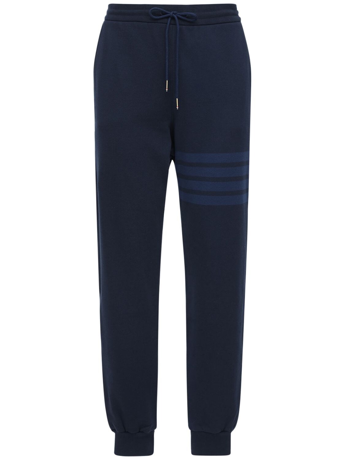 Thom Browne Tonal 4 Bar Loopback Track Pants In Navy