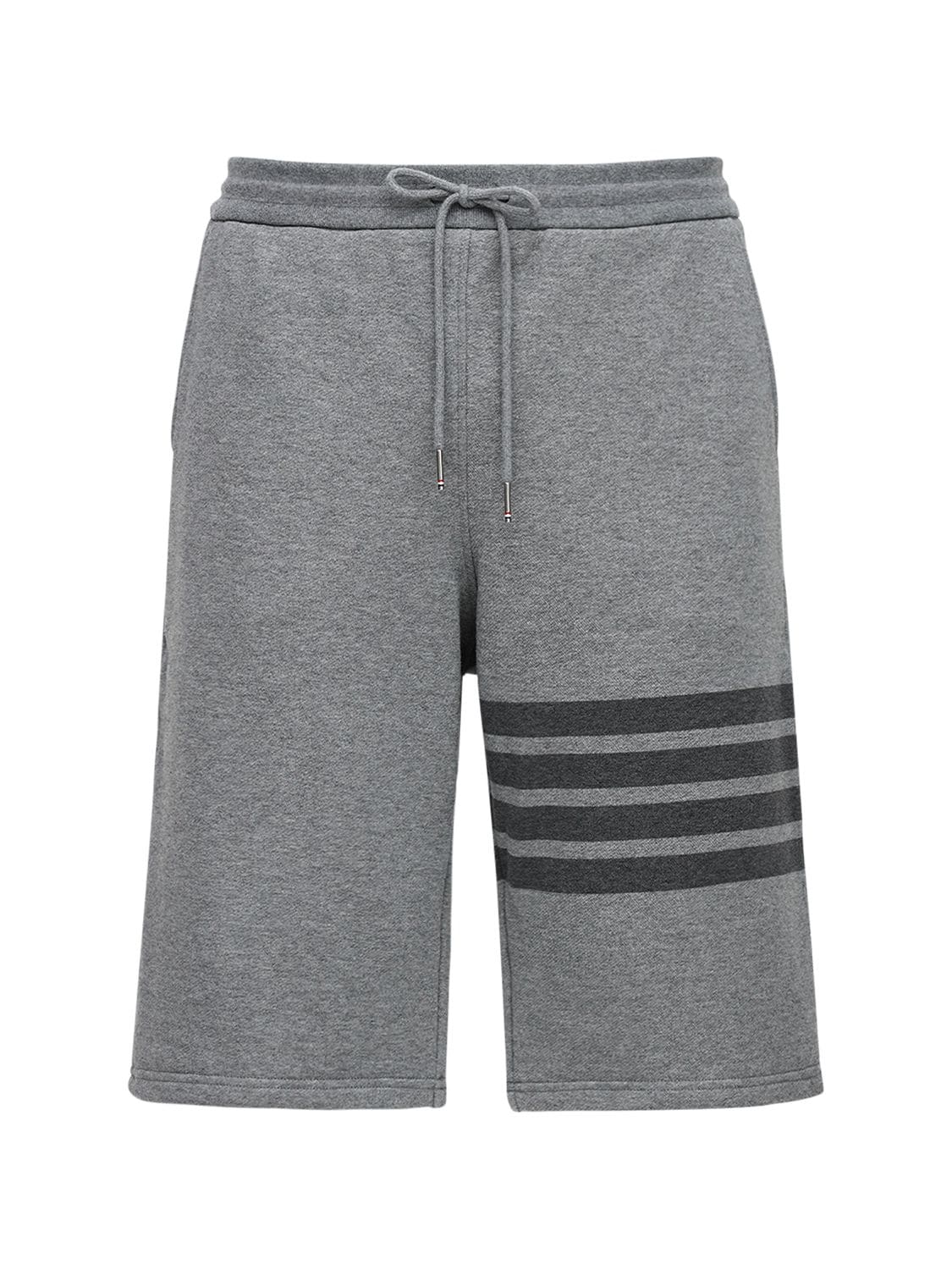THOM BROWNE TONAL 4 BAR COTTON SWEAT SHORTS,72IATK014-MDM10