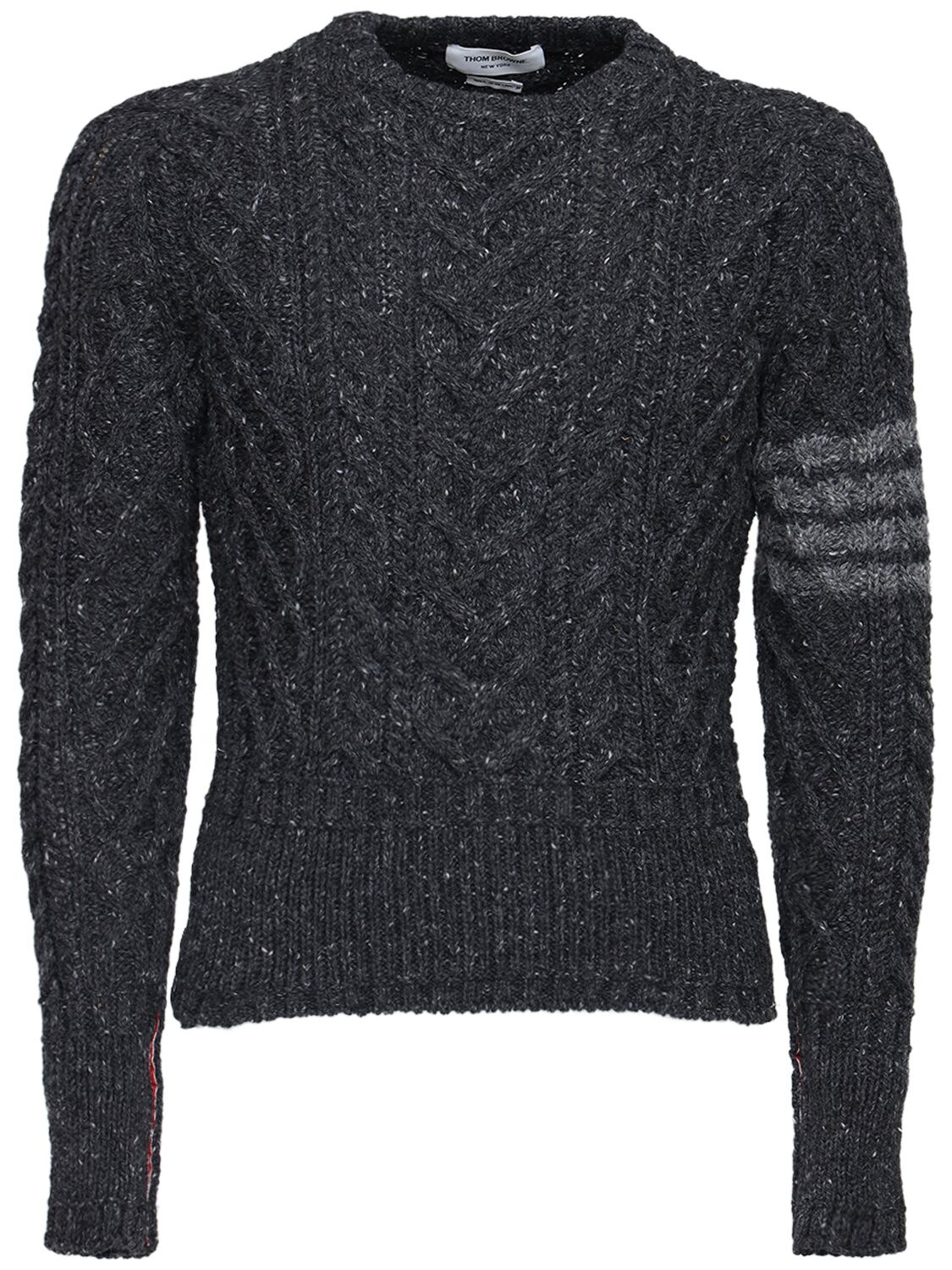 THOM BROWNE 4 BAR WOOL & MOHAIR KNIT SWEATER,72IATK025-MDI10