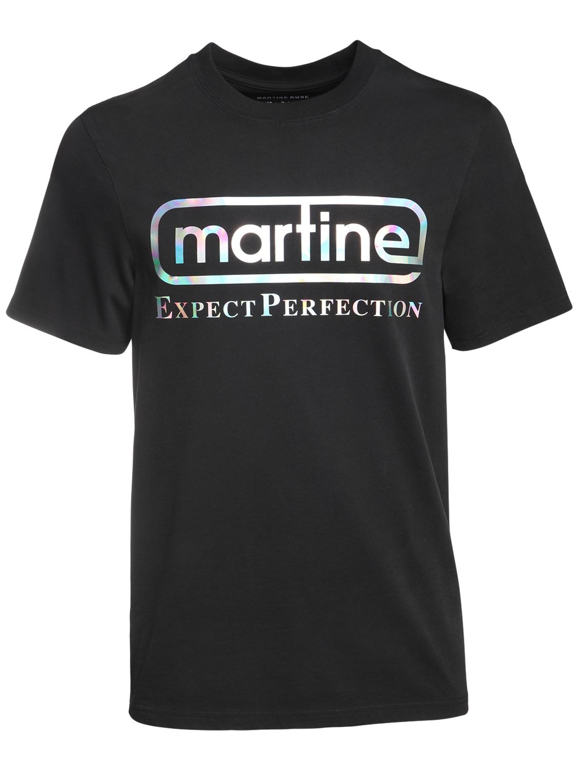 MARTINE ROSE EXPECT PERFECTION PRINTED COTTON T-SHIRT,72IBF7013-QKXBQ0S1