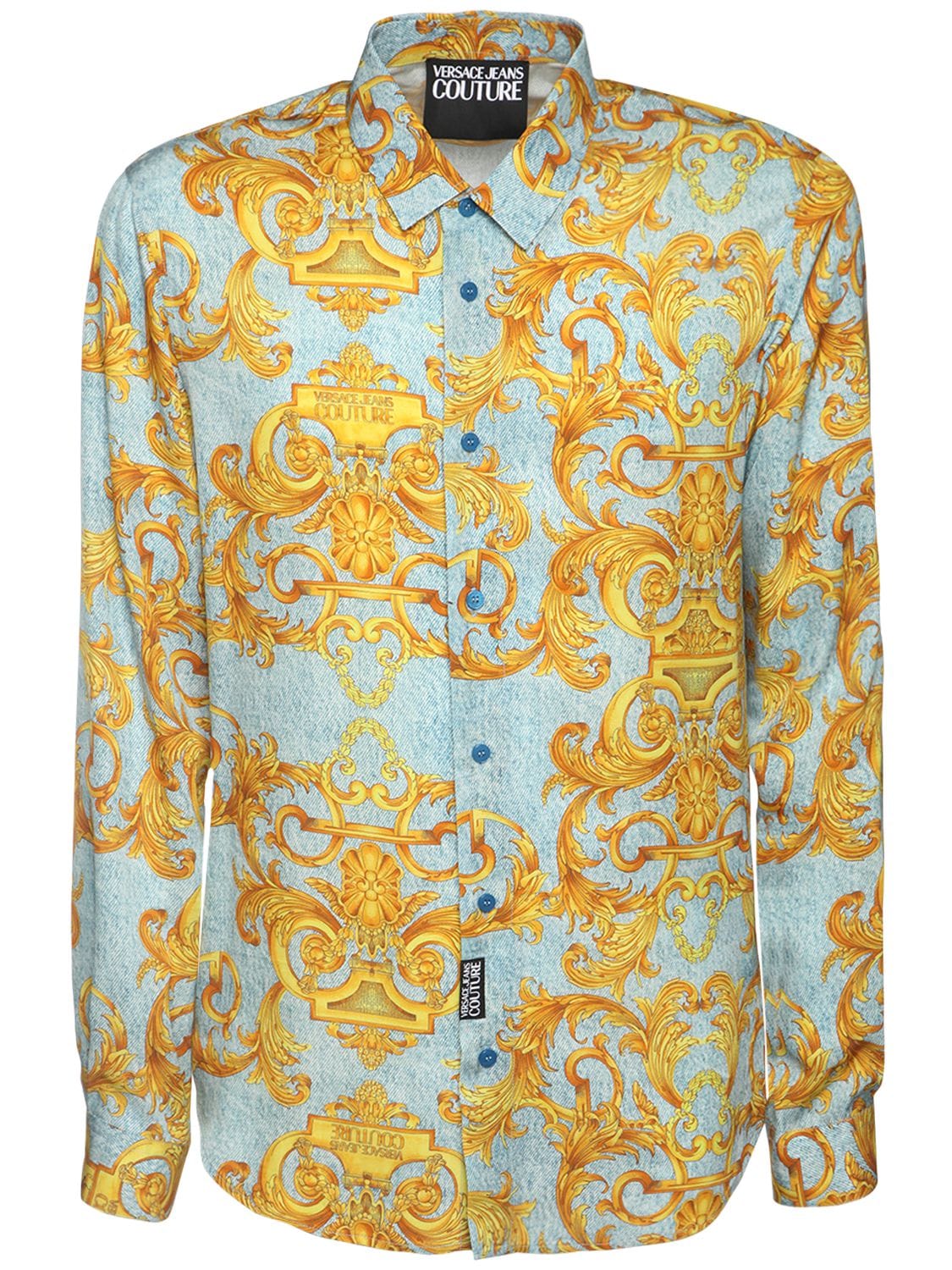 VERSACE JEANS COUTURE BAROQUE PRINT VISCOSE SHIRT,72IBQN005-MJE40