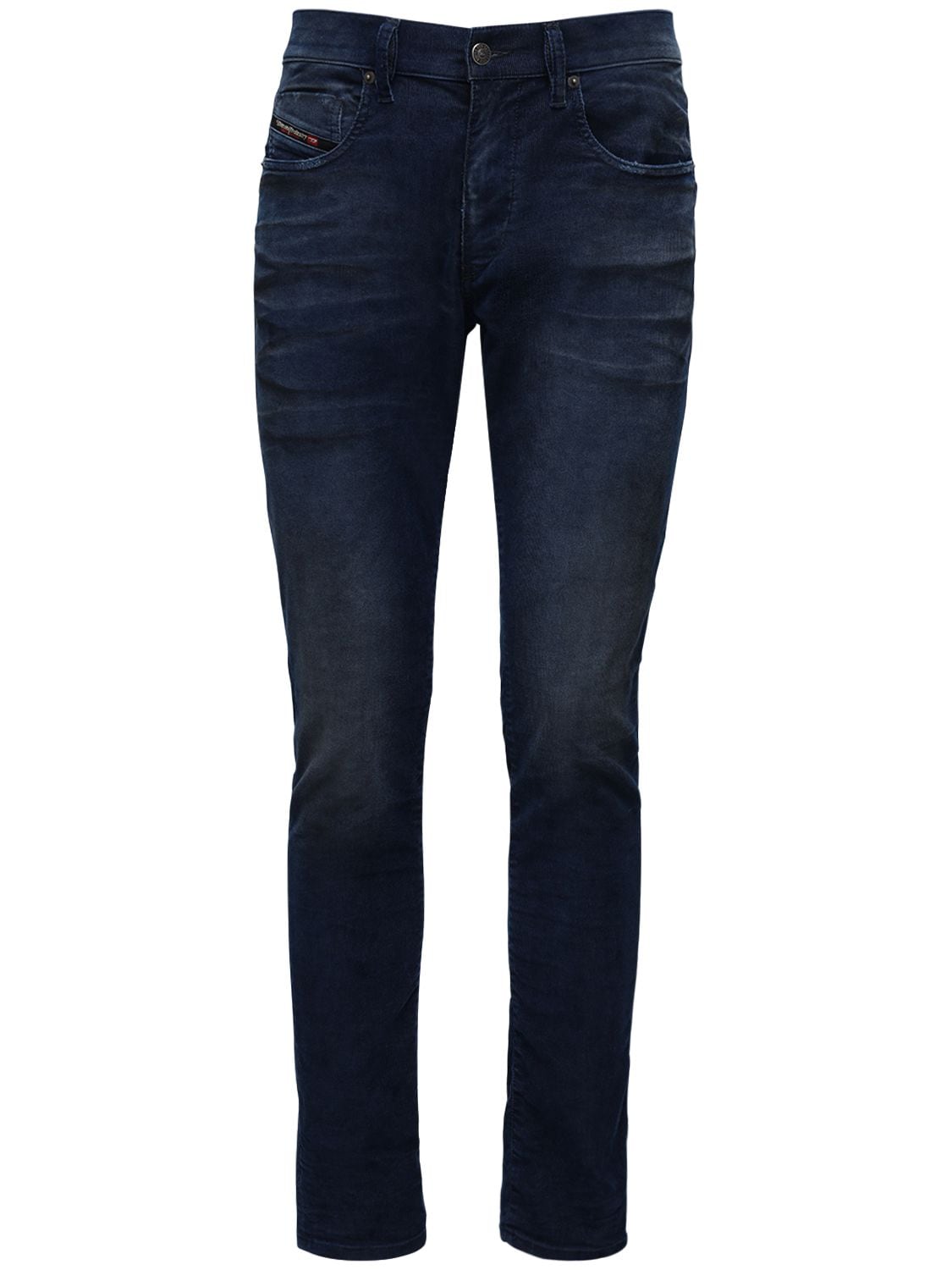 Diesel D-strukt Slim Cotton Velvet Jeans In Blue