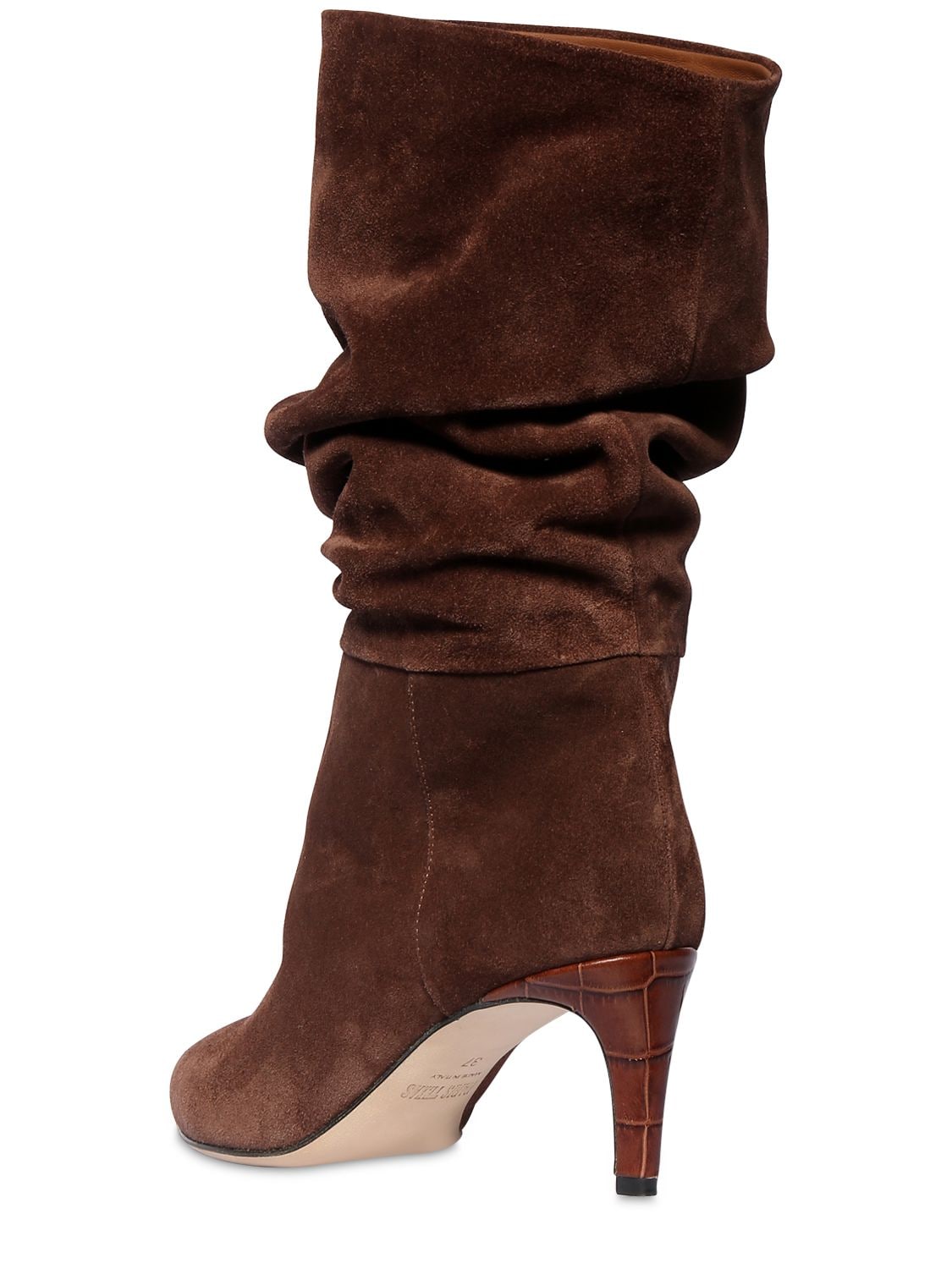 tan ruched ankle boots