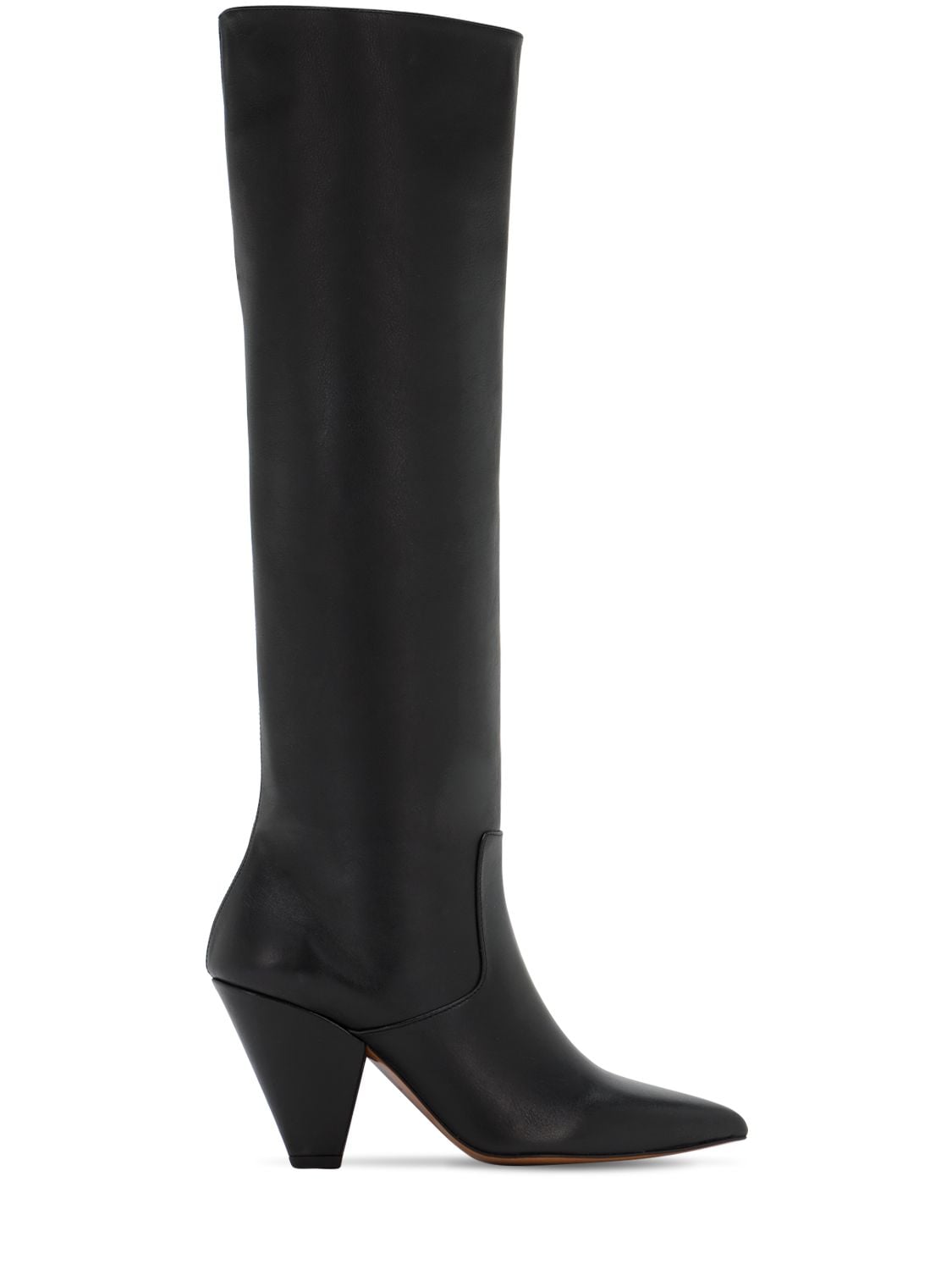 Souliers Martinez 70mm Leather Tall Boots In Black