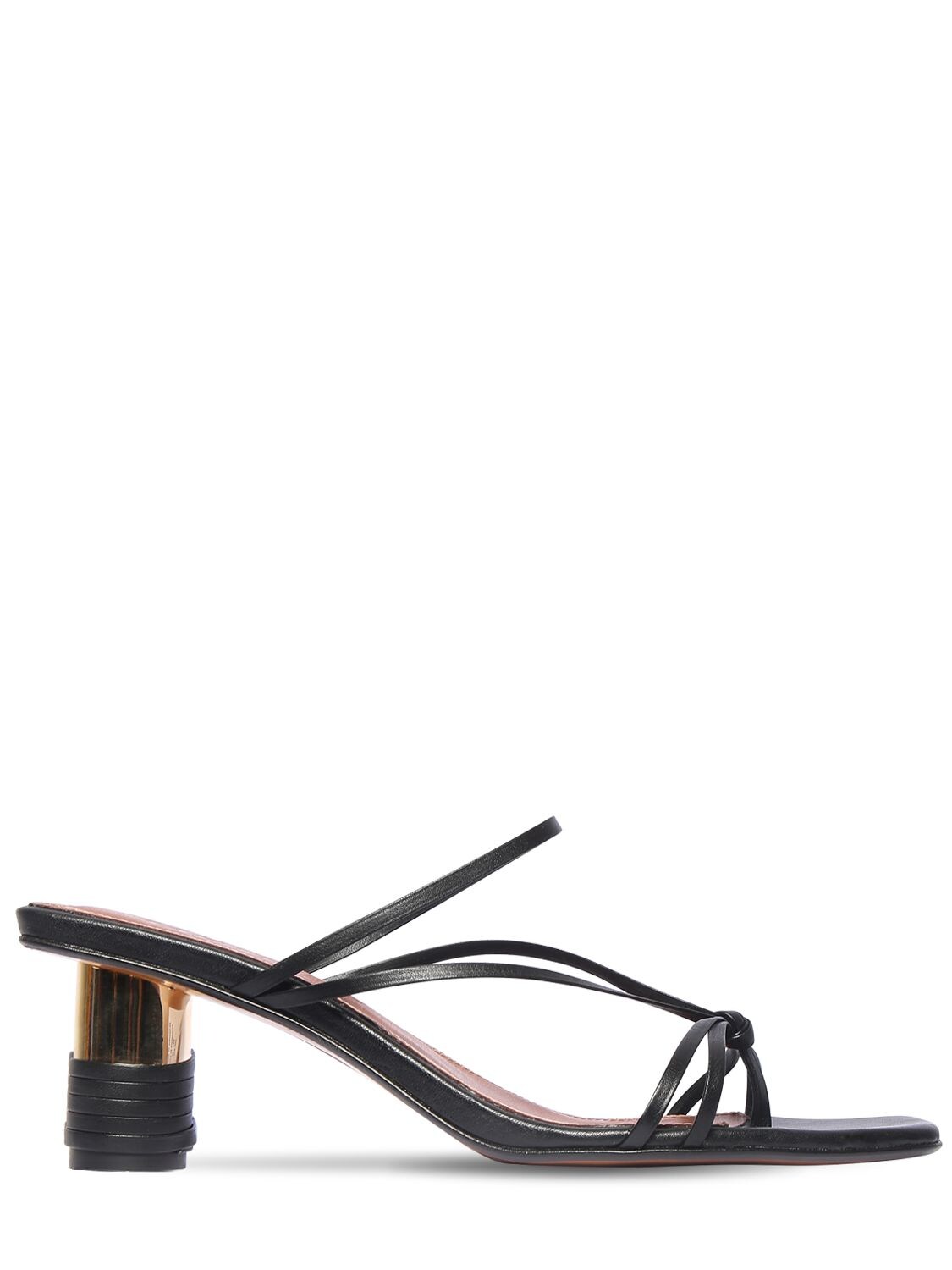 Souliers Martinez 55mm Leather Sandals In Black