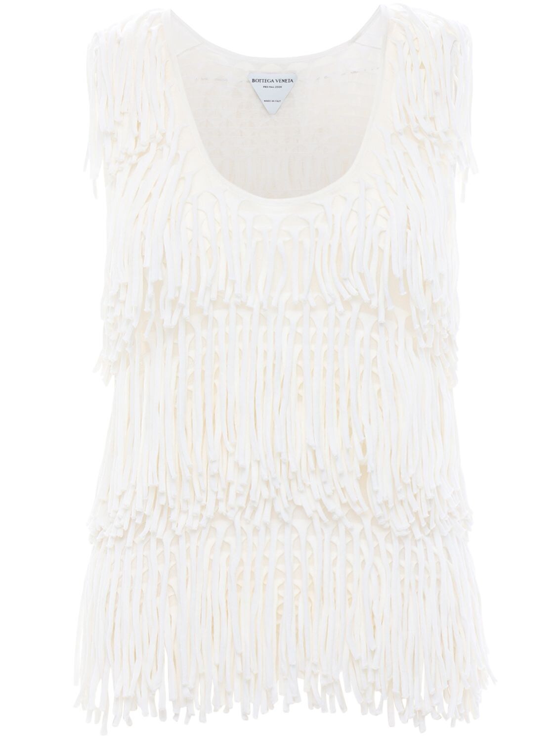Fringed Knit Cotton & Silk Top
