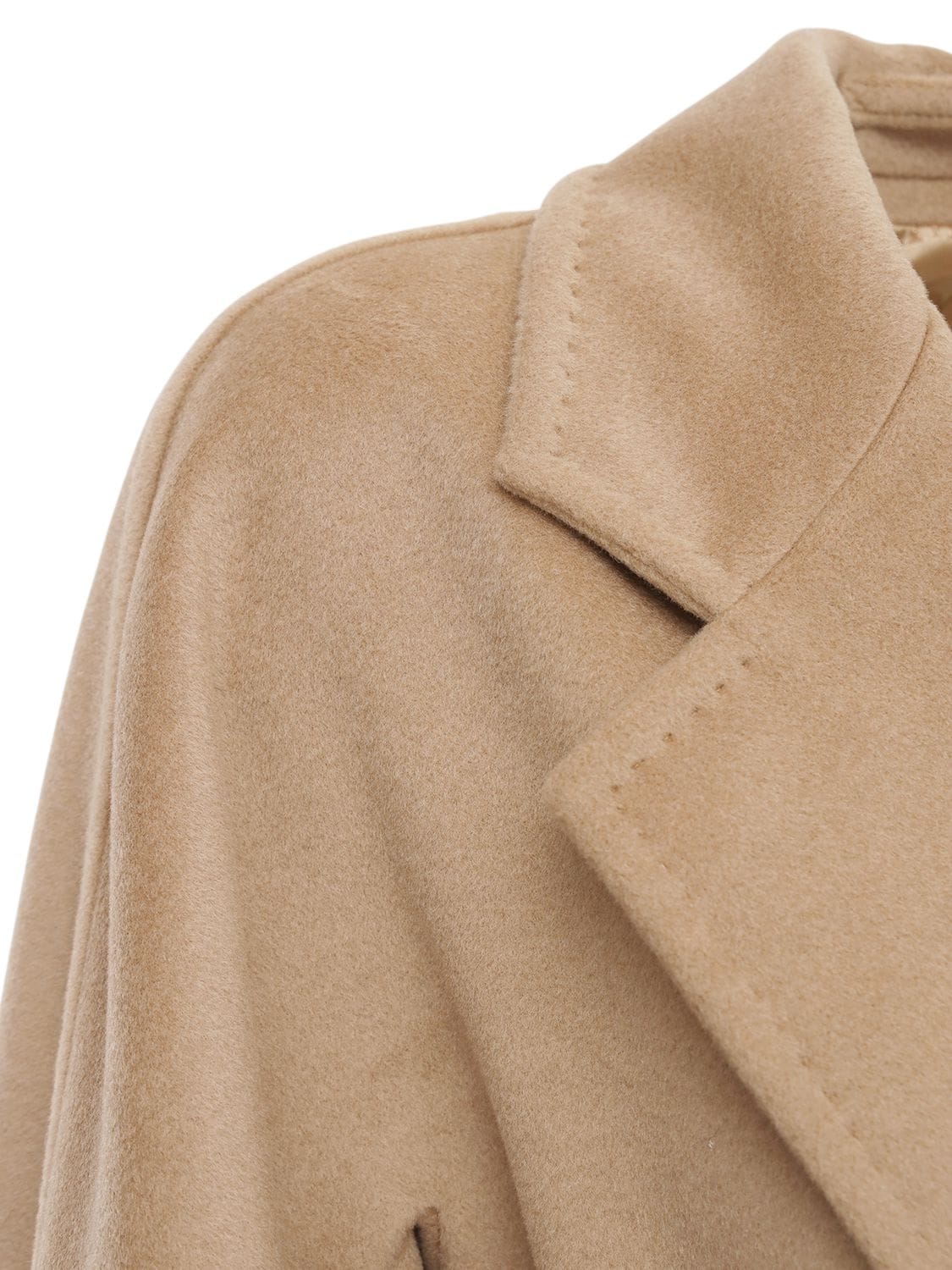 Shop Max Mara Madame Double Breasted Wool Long Coat In Camel