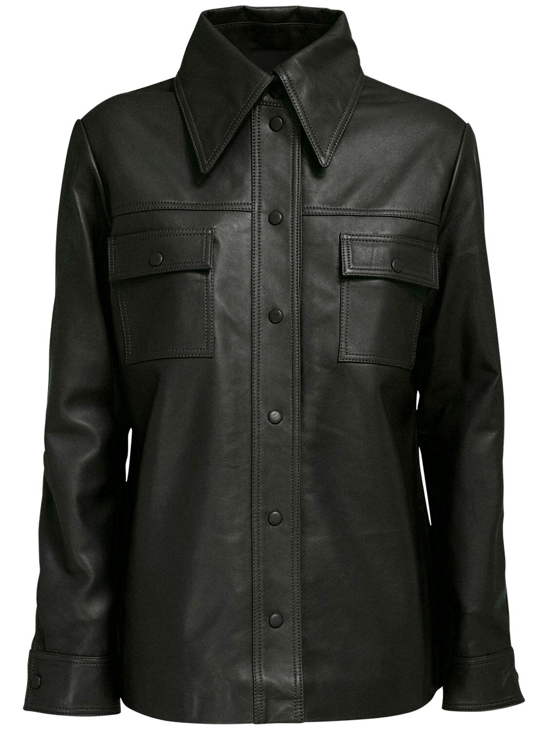 REMAIN ROSALEE LEATHER SHIRT,72ICEE024-MTAWMA2
