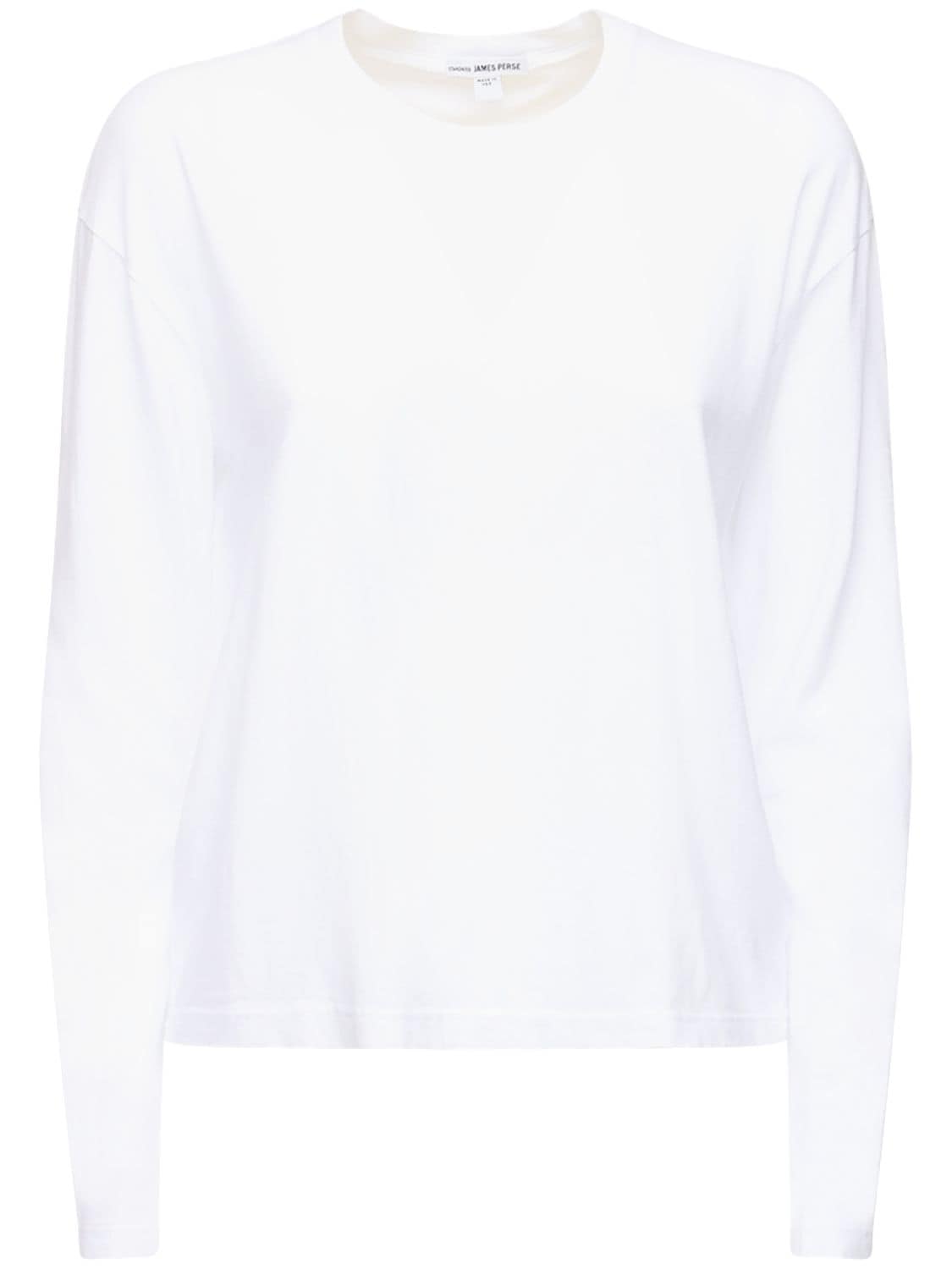James Perse Boxy Light Cotton Jersey T-shirt In White