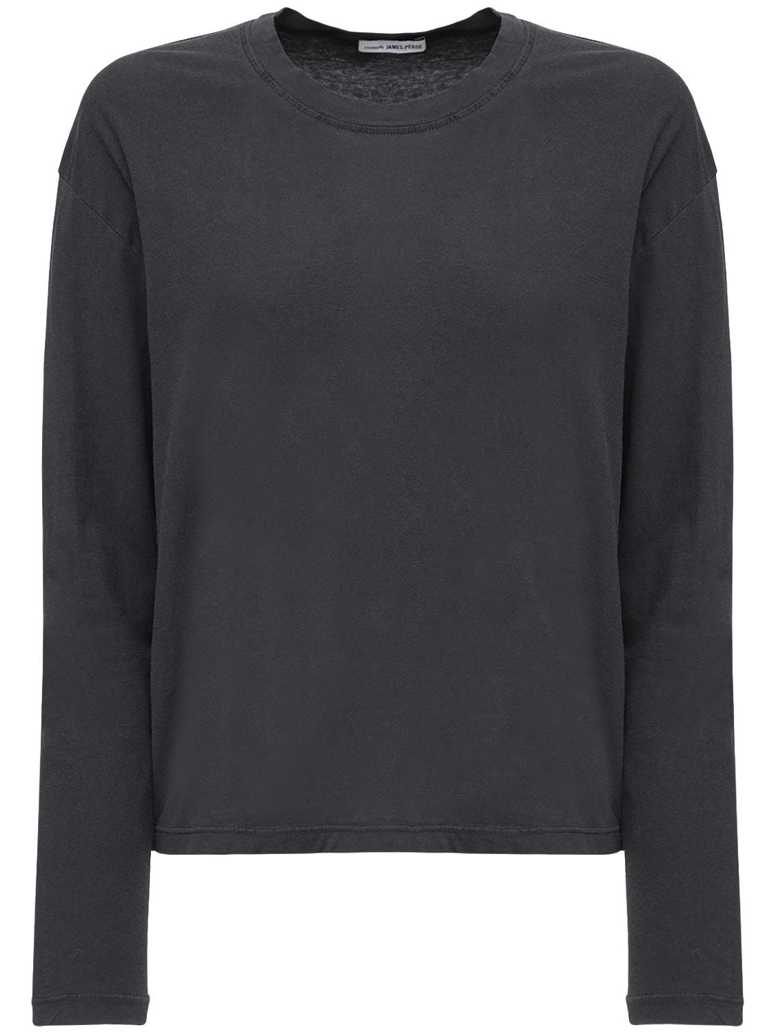 James Perse Boxy Light Cotton Jersey T-shirt In Dark Grey