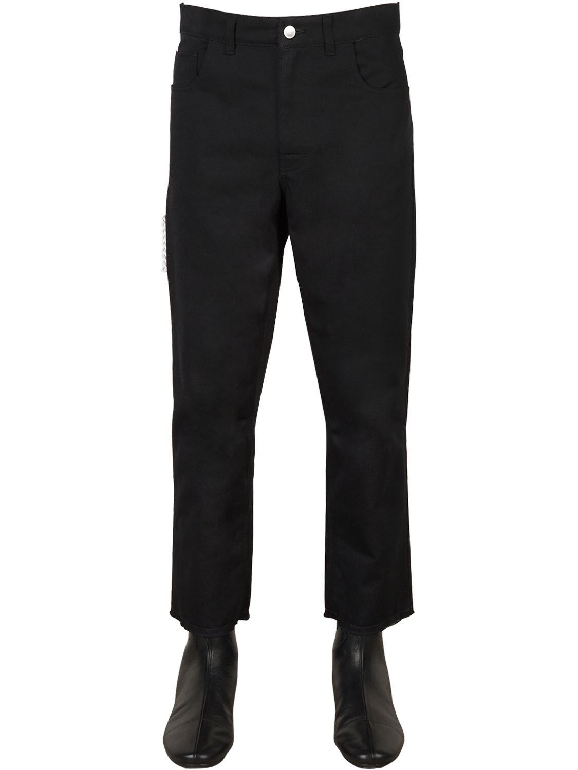 RAF SIMONS 拉链口袋棉质短款牛仔裤,72ID0W012-MDAWOTK1
