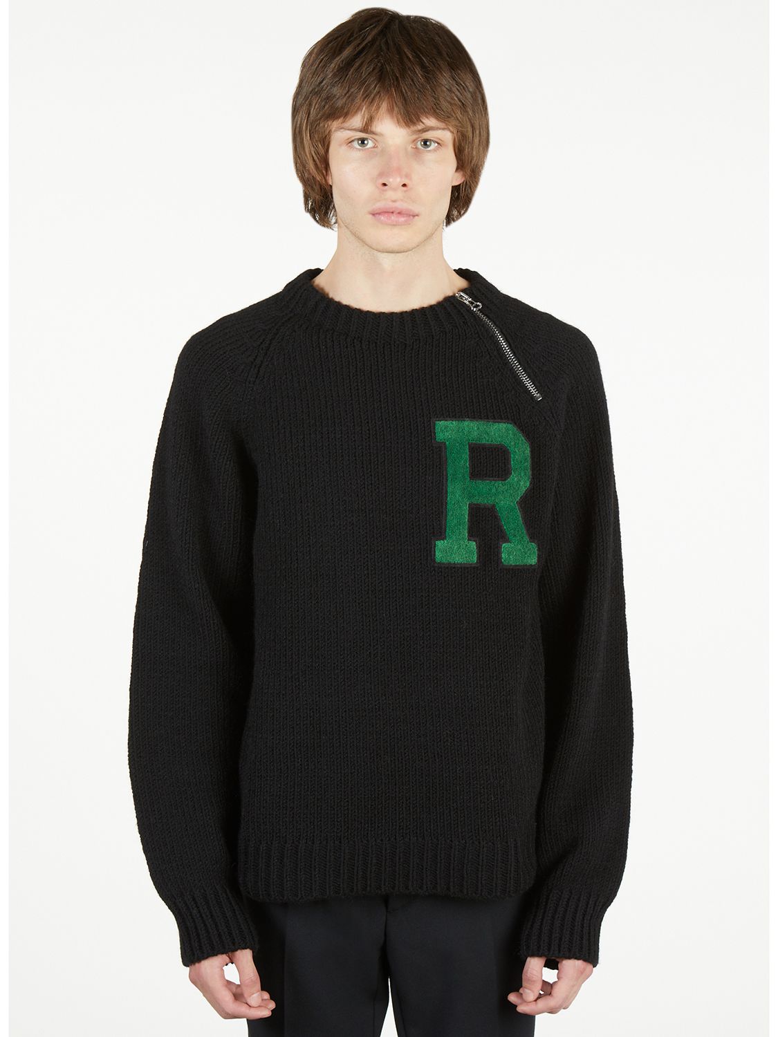 RAF SIMONS Sweater with zipper Wet hair メンズ
