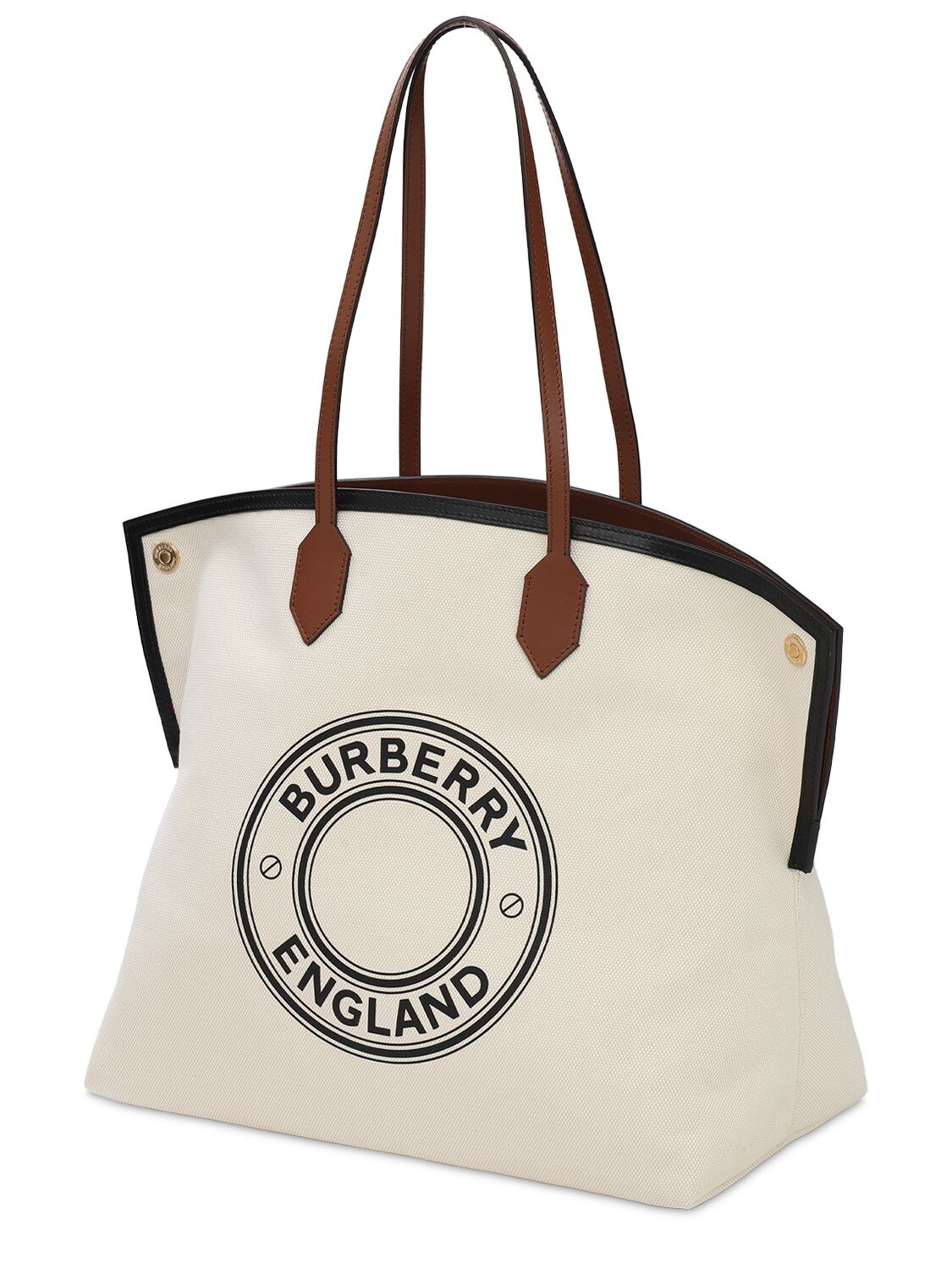 Burberry - Large Logo Graphic Cotton Canvas Society Tote