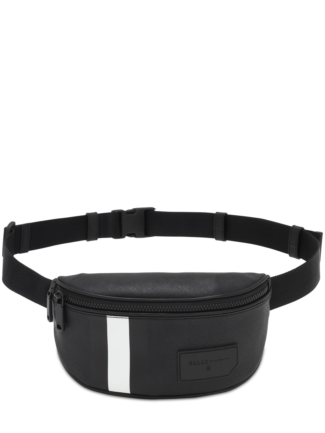 Bally Logo Stripe Pvc Mini Belt Bag In Black