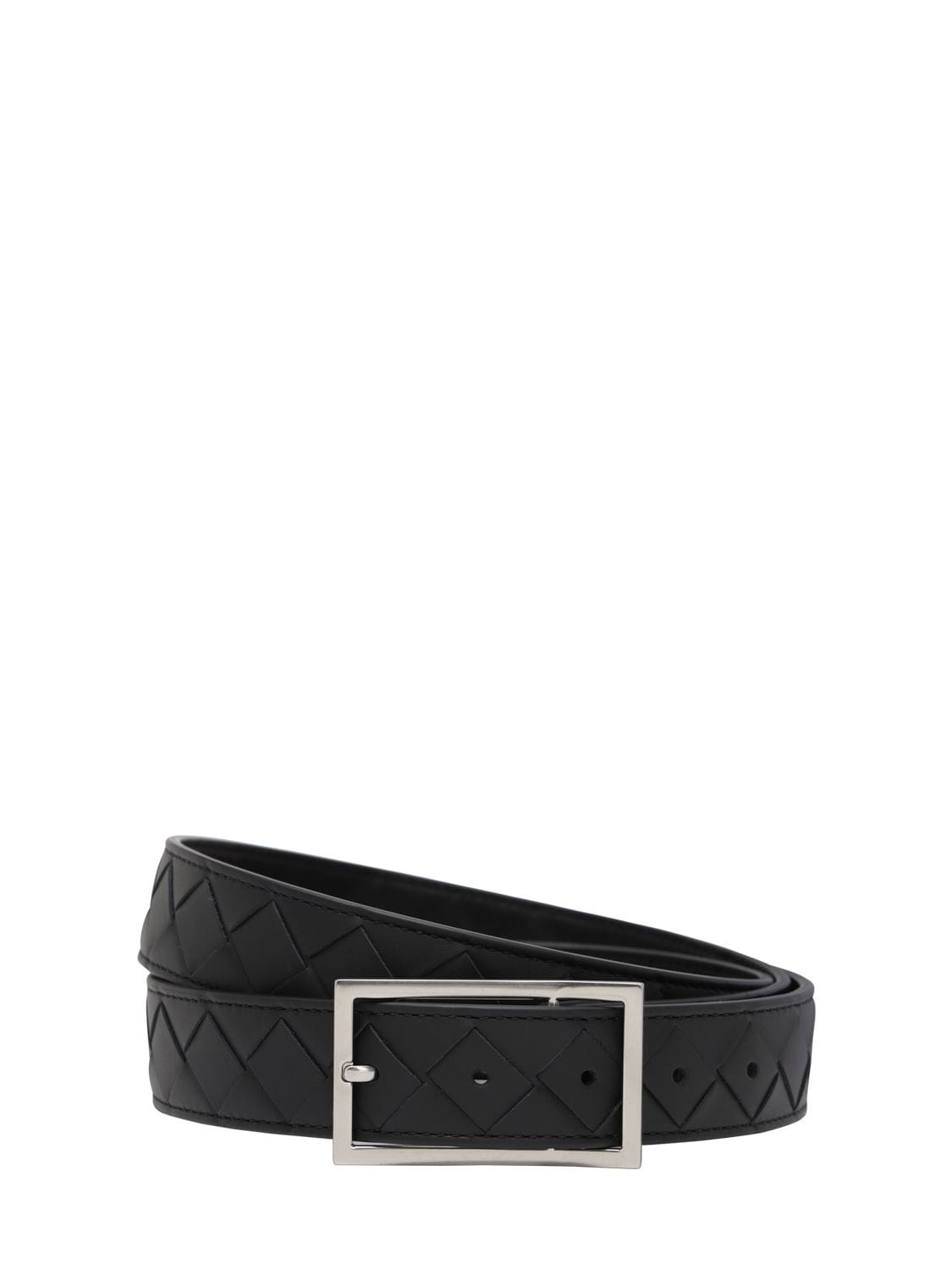 Image of 3cm Intrecciato Leather Belt