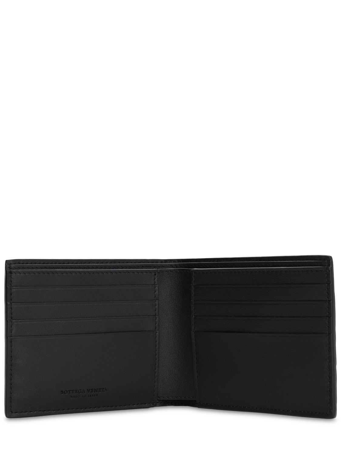 Shop Bottega Veneta Intrecciato Leather Bi-fold Wallet In Black