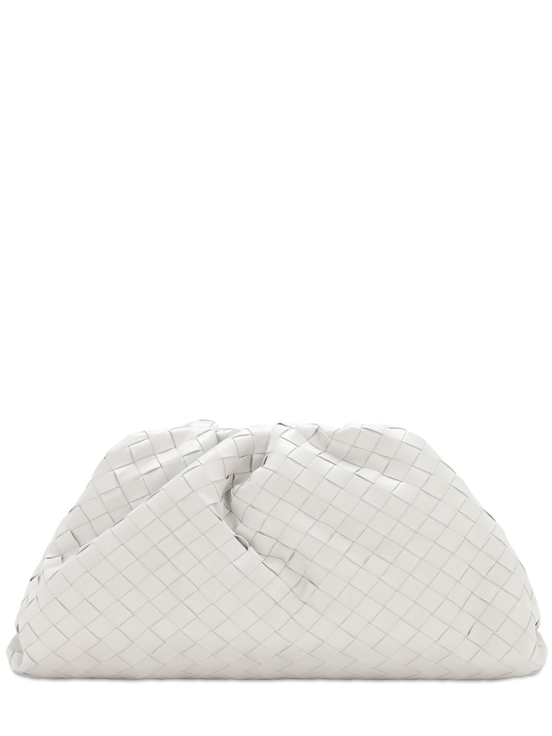 Image of The Pouch Intrecciato Leather Clutch