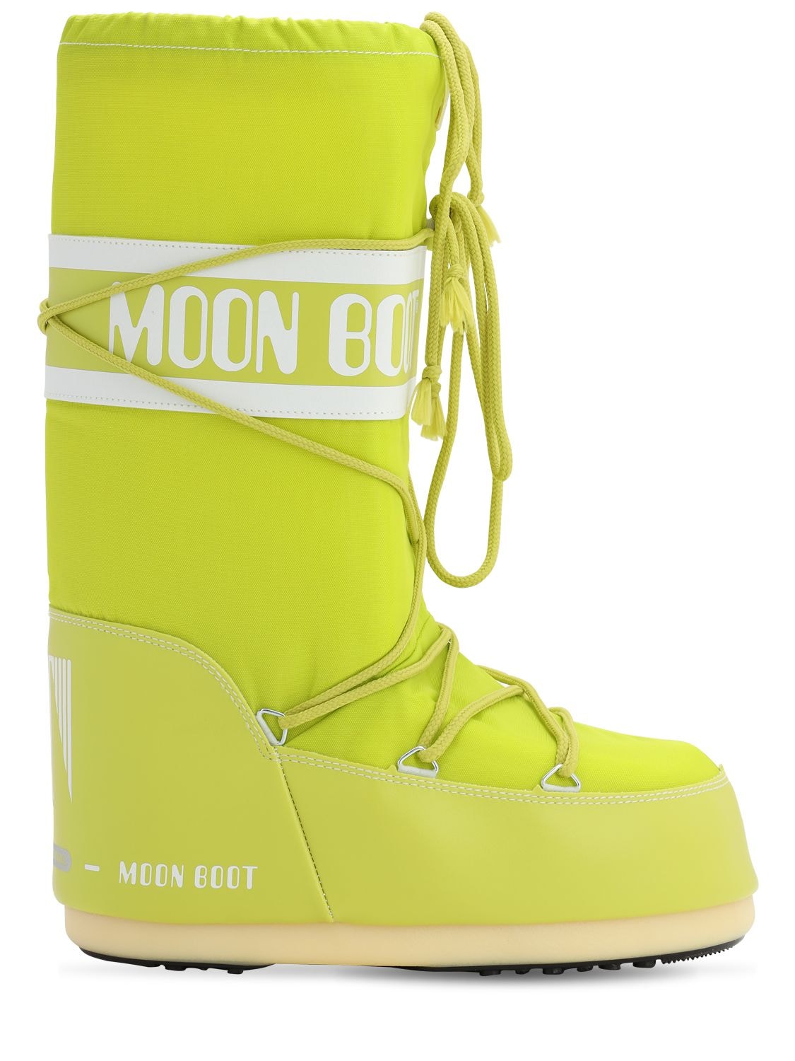 Moon Boot Classic Nylon Waterproof Snow Boots In Lime Green