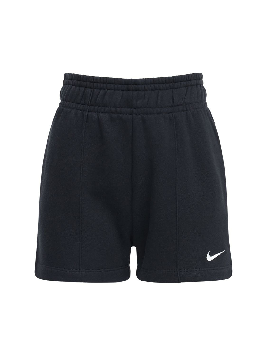 Nike Logo Cotton Blend Fleece Sweat Shorts In Black