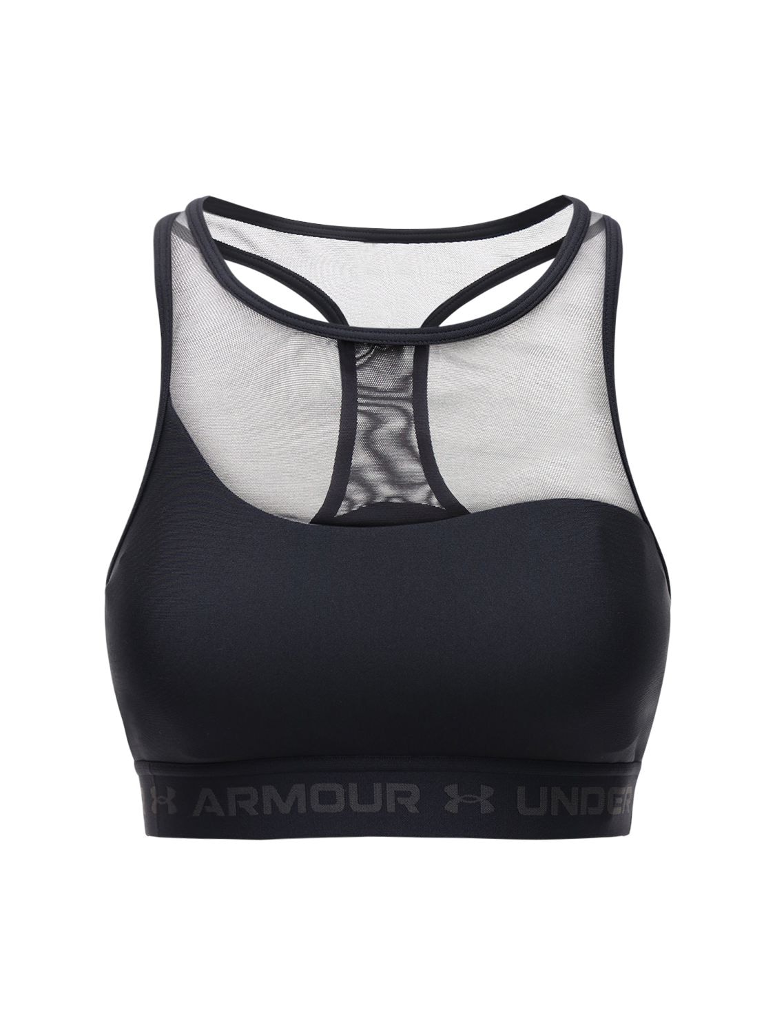 Under Armour Armour Mid Racer Back M Bra Top In Black