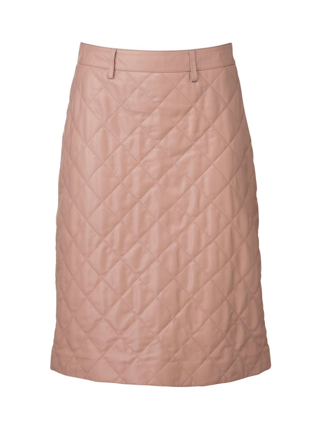 Dodo Bar Or Lona Quilted Leather Midi Skirt In Light Pink