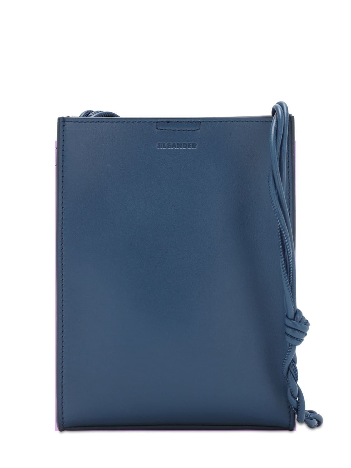 Jil Sander Small Tangle Leather Shoulder Bag In 423 Medblue | ModeSens