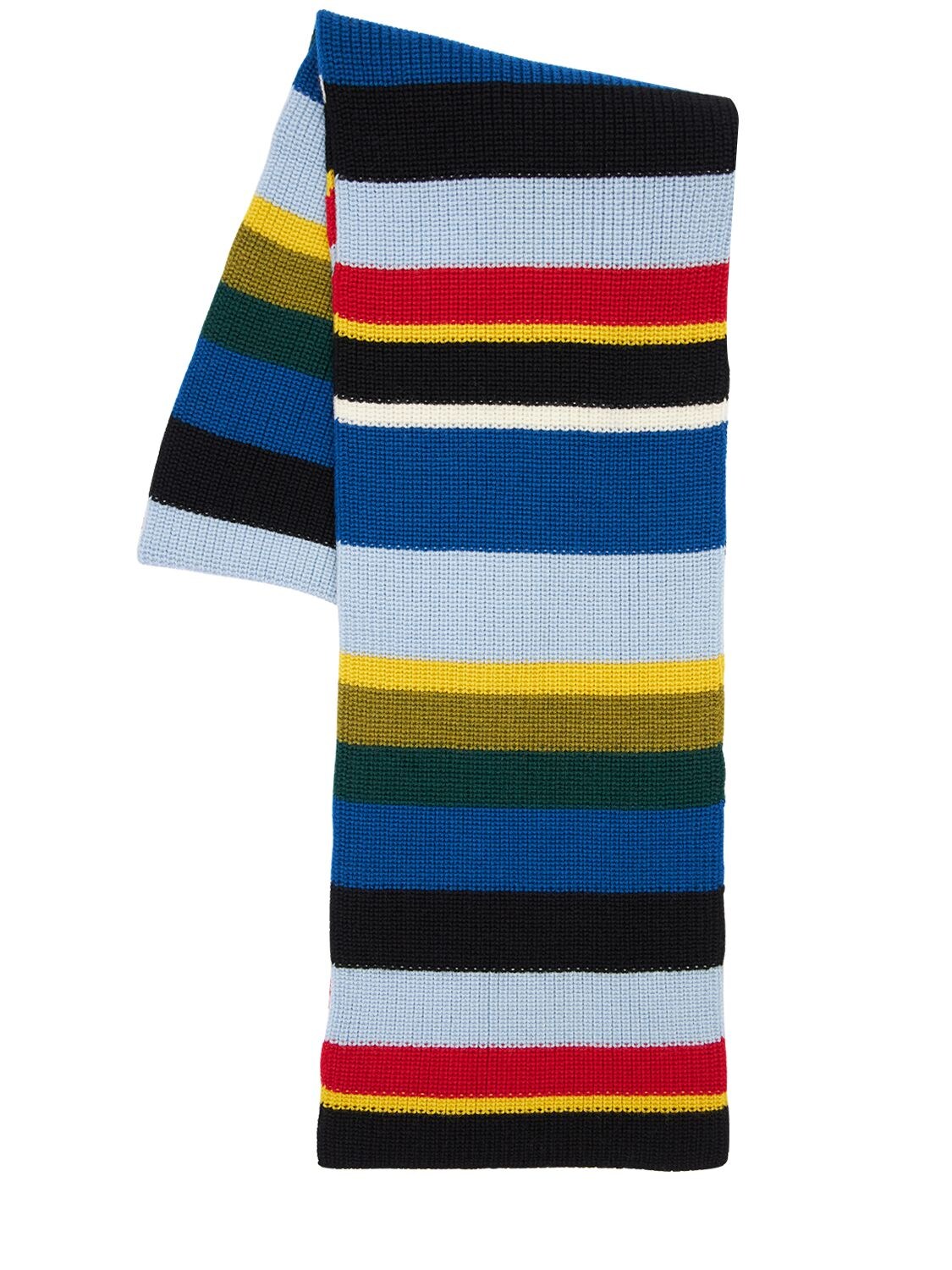 Loewe Striped Wool Knit Scarf In Multicolor