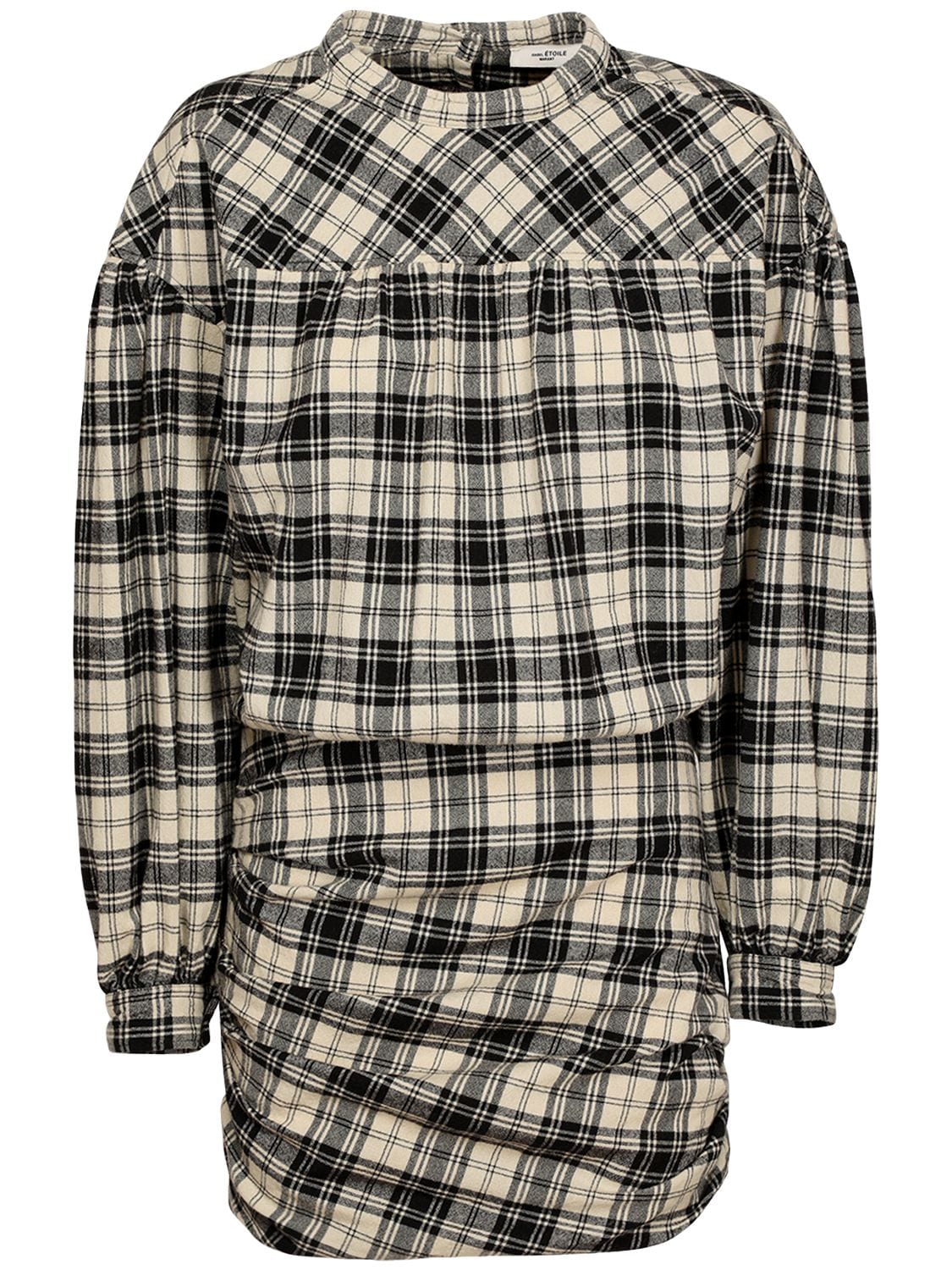 ISABEL MARANT ÉTOILE FABER WOOLY CHECK COTTON BLEND DRESS,72IE1B035-QKTFQW2