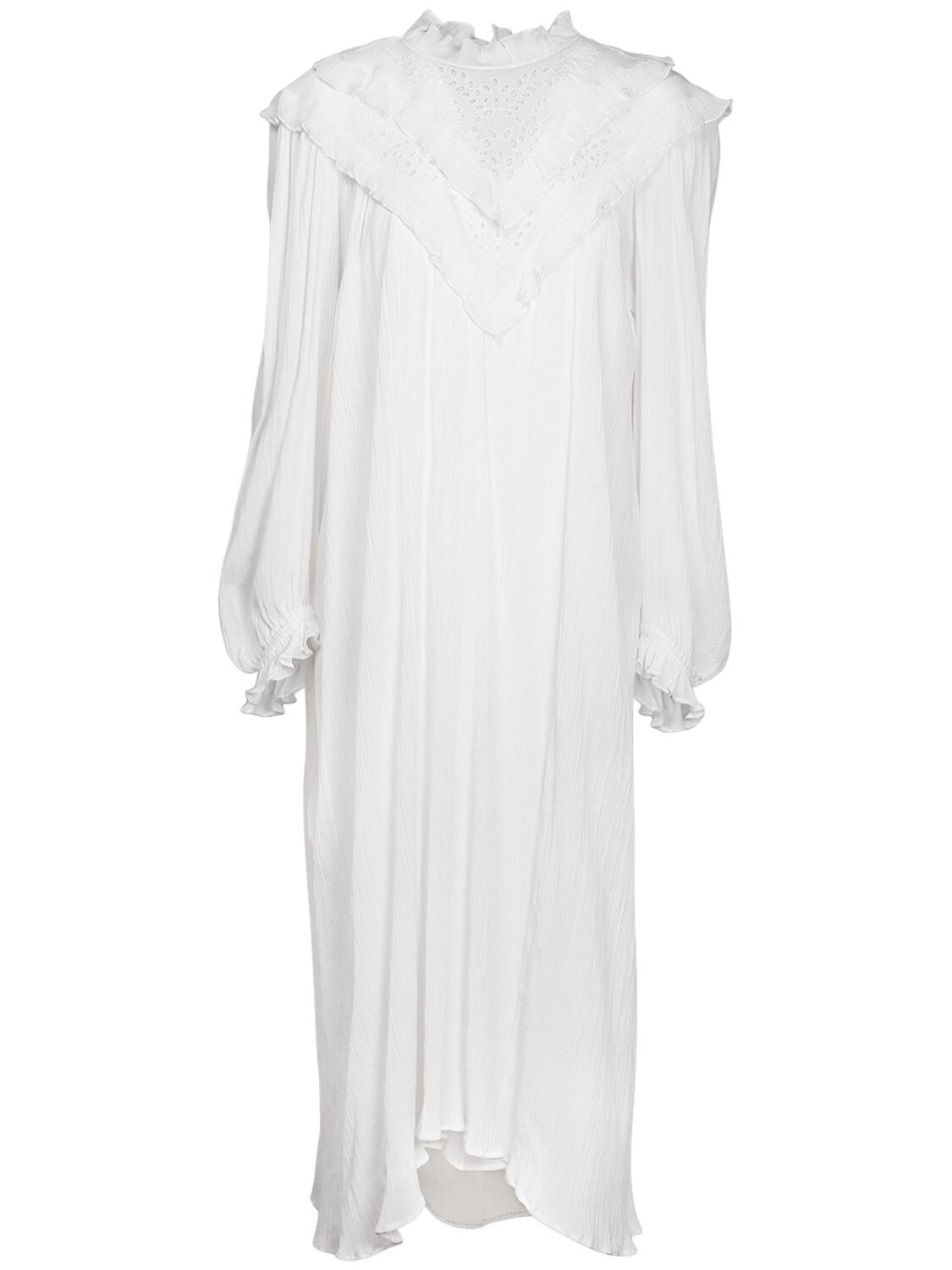 Isabel Marant Étoile Ibenia Lace Cotton & Viscose Midi Dress In White ...